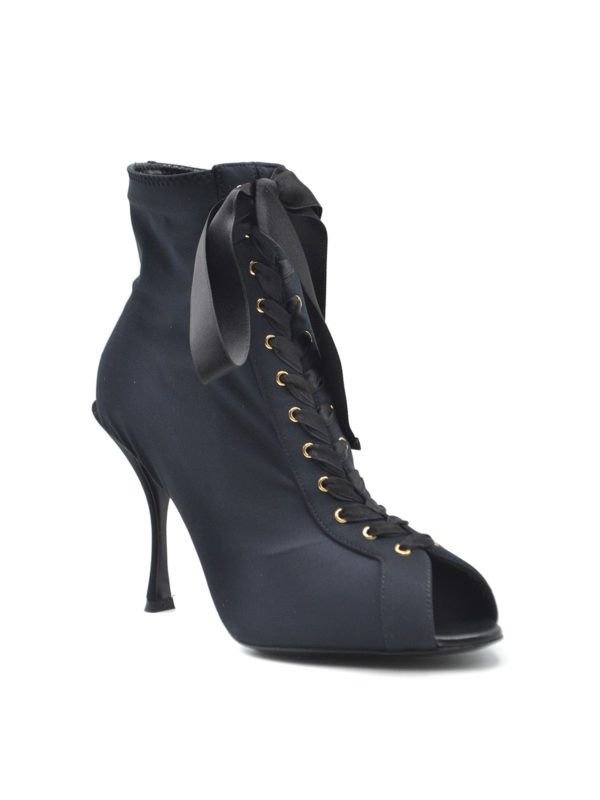 Dolce & Gabbana o1y0825 Spool Heel Ankle Boots in Black Size US 7 / IT 37 - 2 Thumbnail