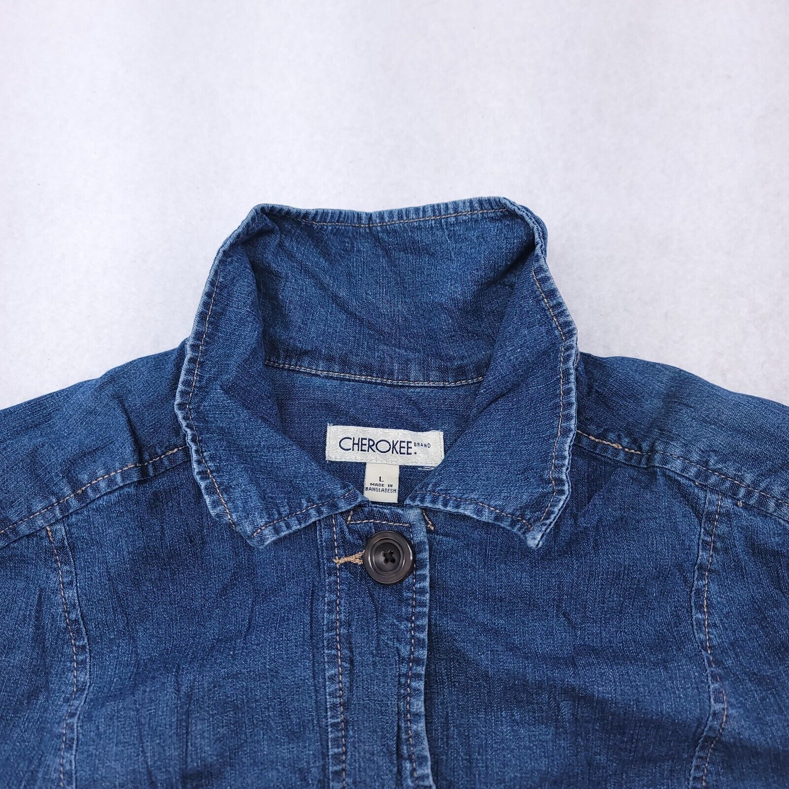 Cherokee Cherokee Button Up Casual Jean Jacket Womens Size Large Blue Size L / US 10 / IT 46 - 1 Thumbnail