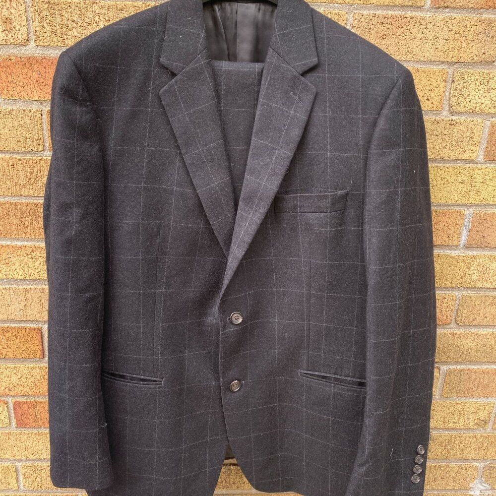 Polo Ralph Lauren Vintage 90s Cashmere Wool Lauren Ralph Lauren Striped Suit Size 44R - 6 Thumbnail