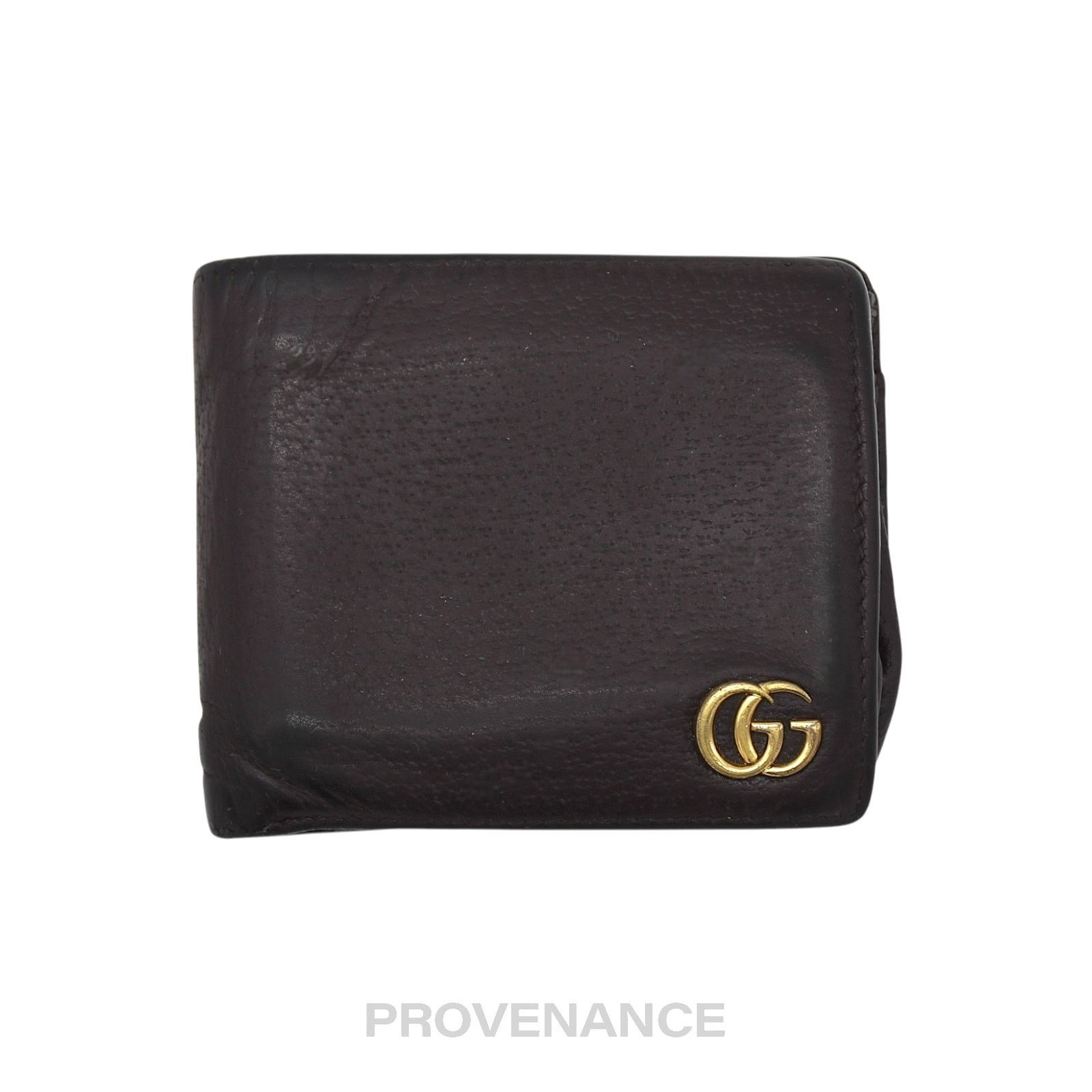 Gucci 🔴 Gucci GG Marmont Bifold Wallet - Dark Chocolate Leather Size ONE SIZE - 1 Thumbnail