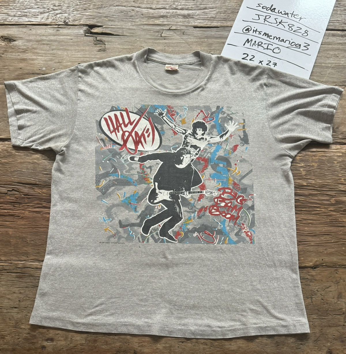 image of Vintage Hall And Oates XL 1985 Tour Shirt Live Thru in Grey, Men's