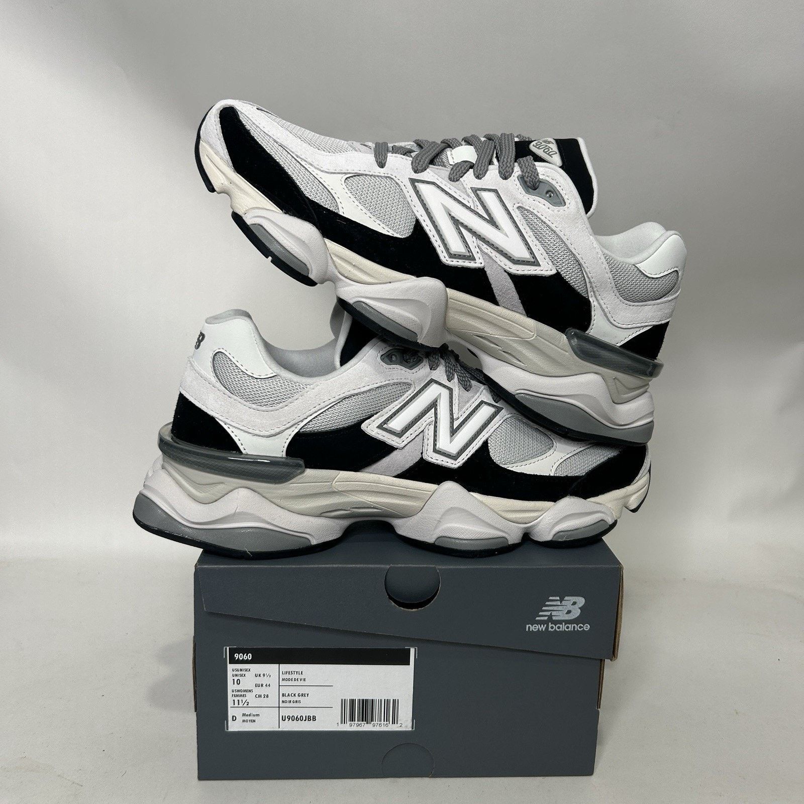 New Balance New Balance 9060 Lifestyle Shoes “Grey Jet Black” U9060JBB Size US 10 / EU 43 - 1 Thumbnail