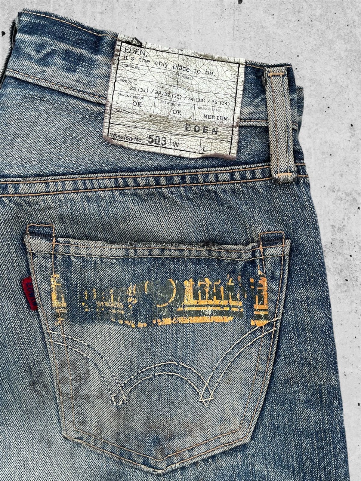 Edwin × Japanese Brand 🔥 Edwin 503 Distressed Denim Vintage W30 🔥 Size US 30 / EU 46 - 14 Thumbnail