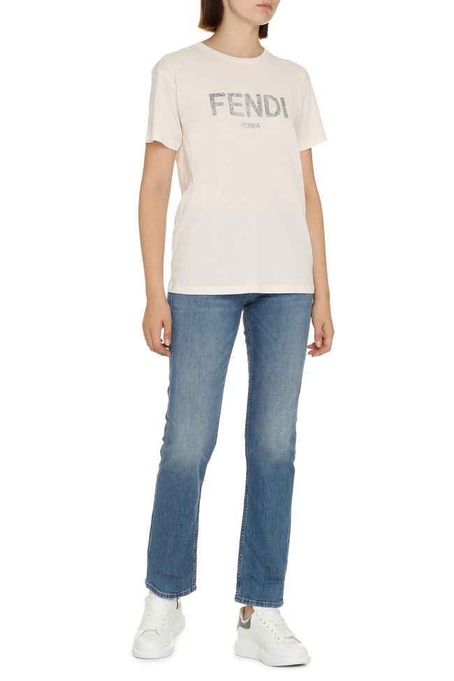 Fendi o1B3y1r0326 T-Shirt in White Size L / US 10 / IT 46 - 3 Thumbnail