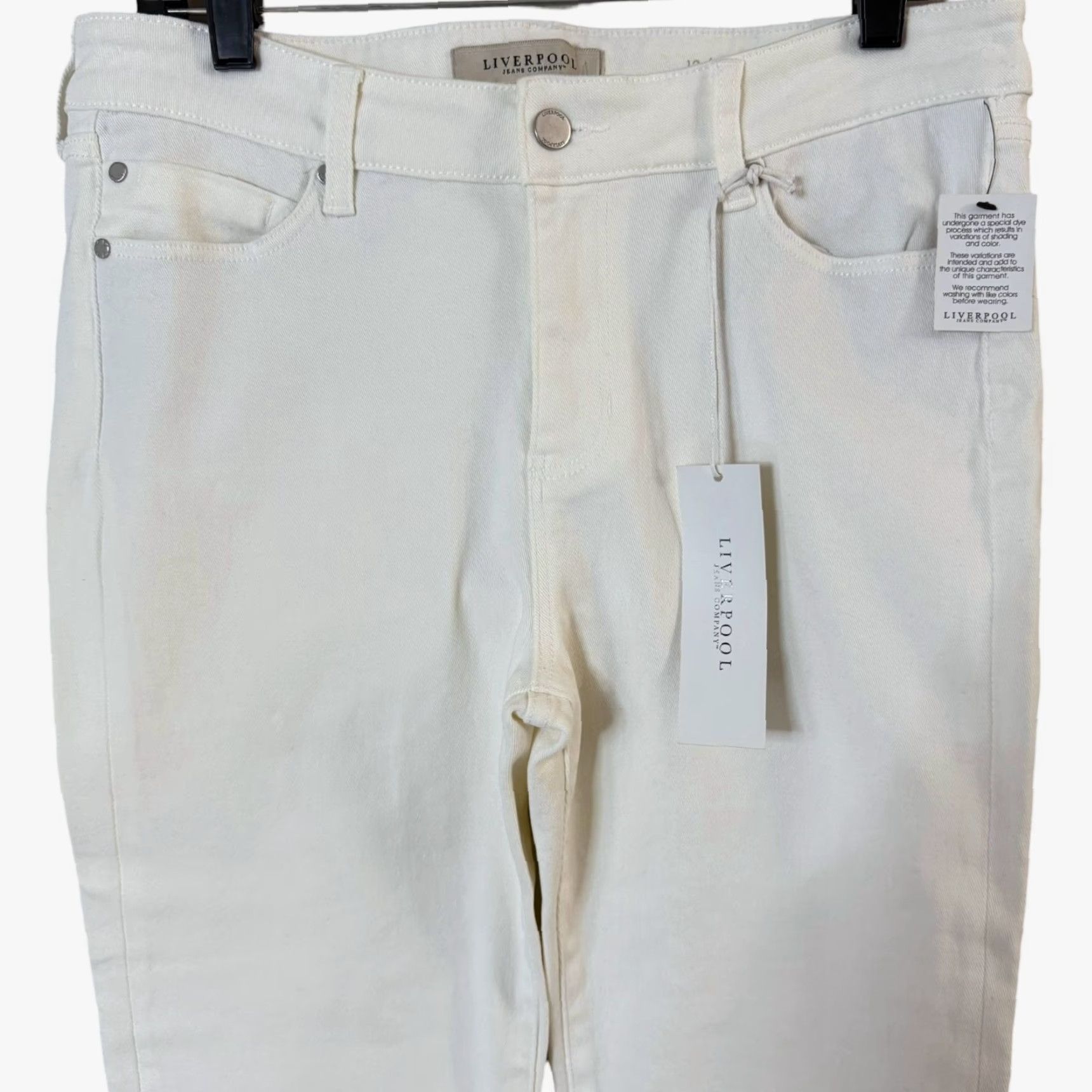Vintage Liverpool Los Angeles Robby Capri Denim Skinny Jeans White Women's 12 Casual NEW Size 34" / US 12 / IT 48 - 5 Thumbnail