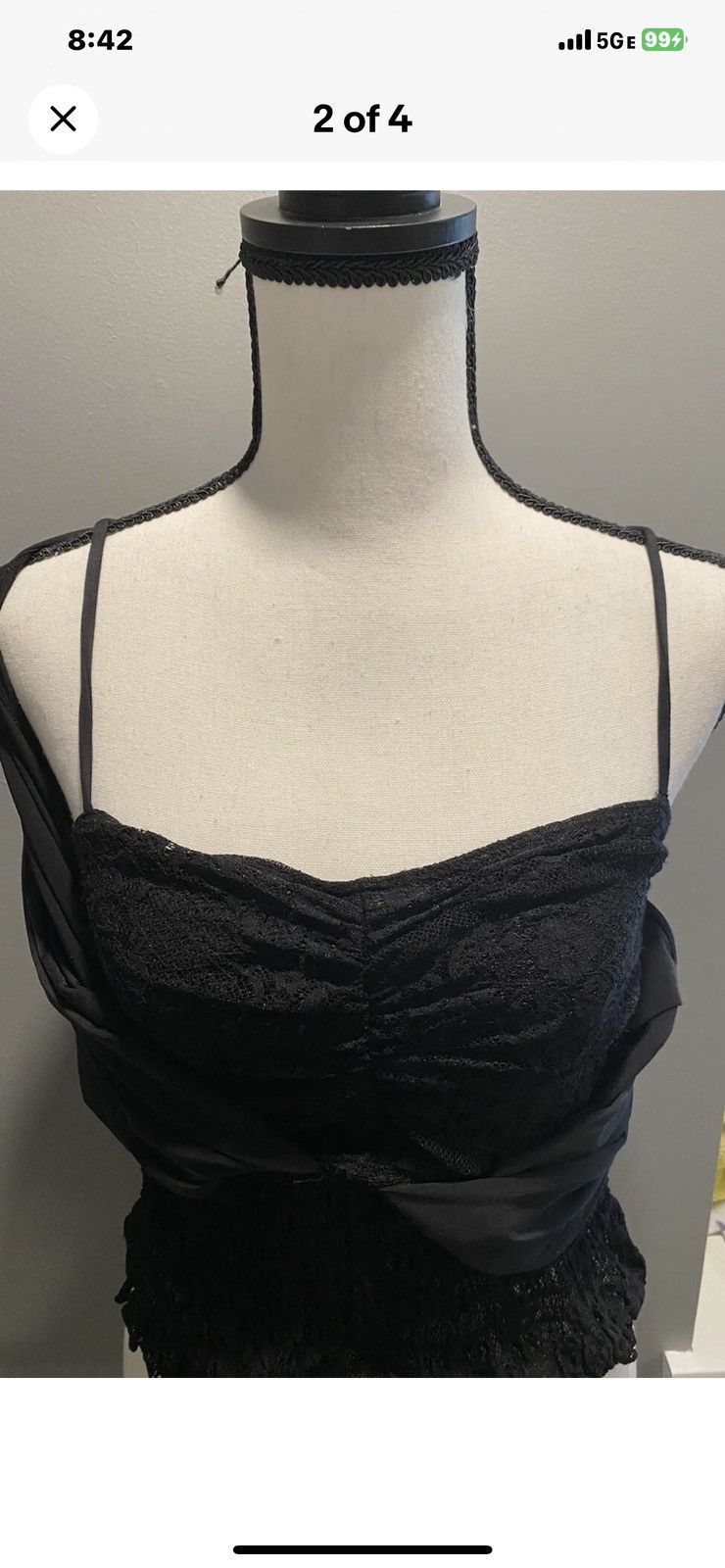 XOXO Stunning Black Sleeveless Lacy Top Size M / US 6-8 / IT 42-44 - 2 Thumbnail
