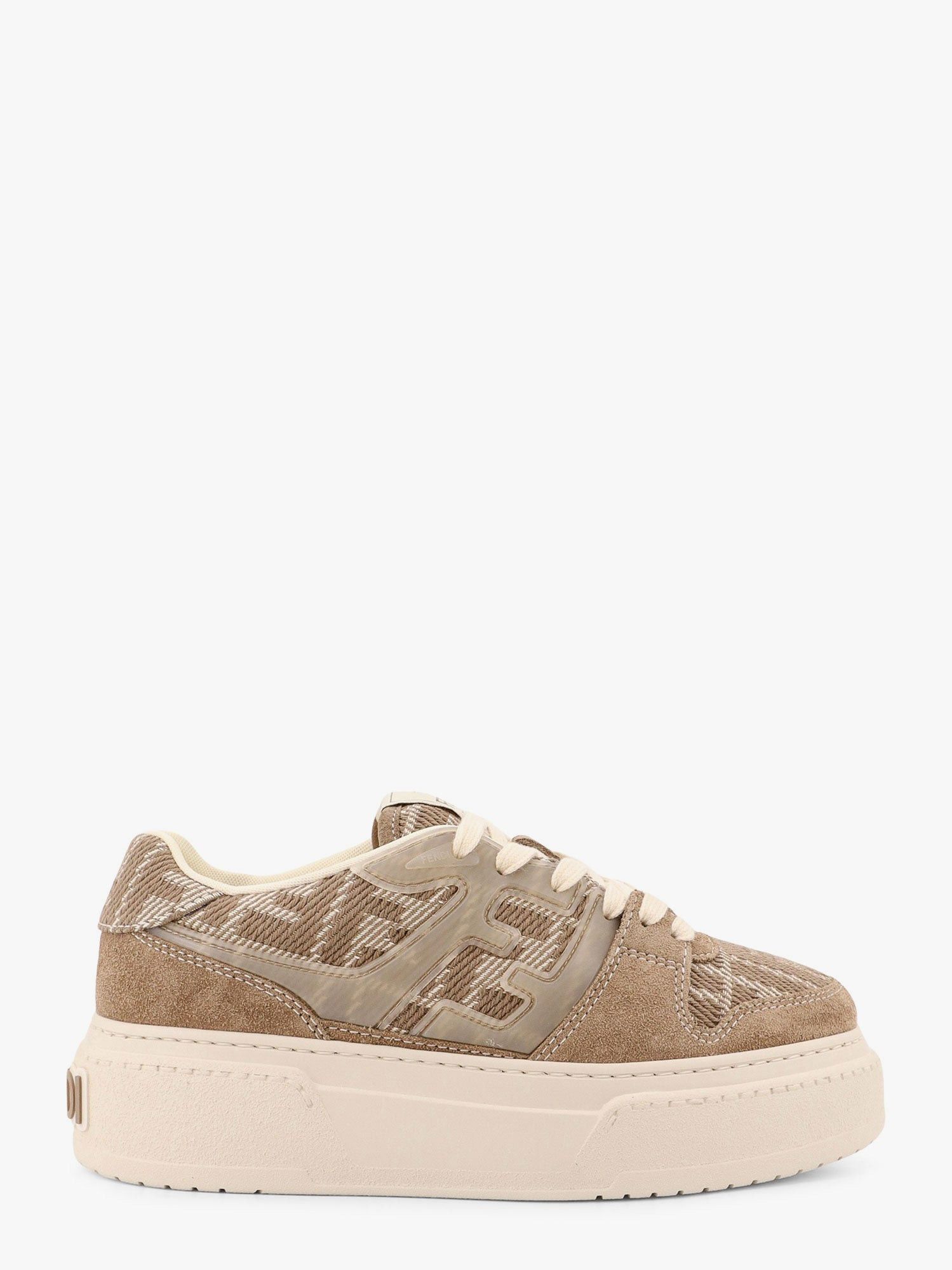 FENDI Match canvas and suede low-top sneakers フェンディ Fendi Match Leather White | Fendi