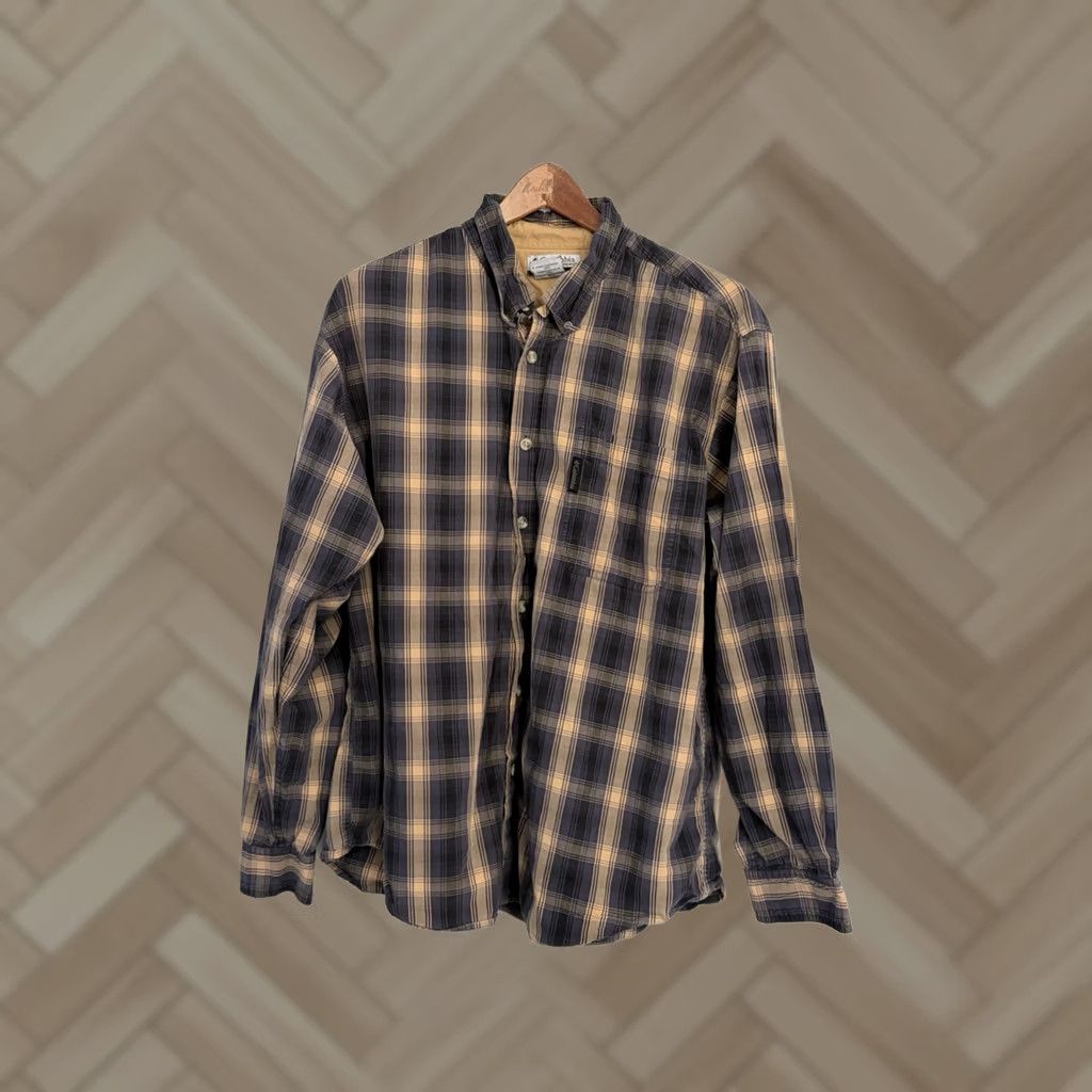 Vintage Columbia Men's Plaid Flannel Button-Up Shirt L Beige Blue Casual Outdoor Pockets Size US L / EU 52-54 / 3 - 1 Thumbnail