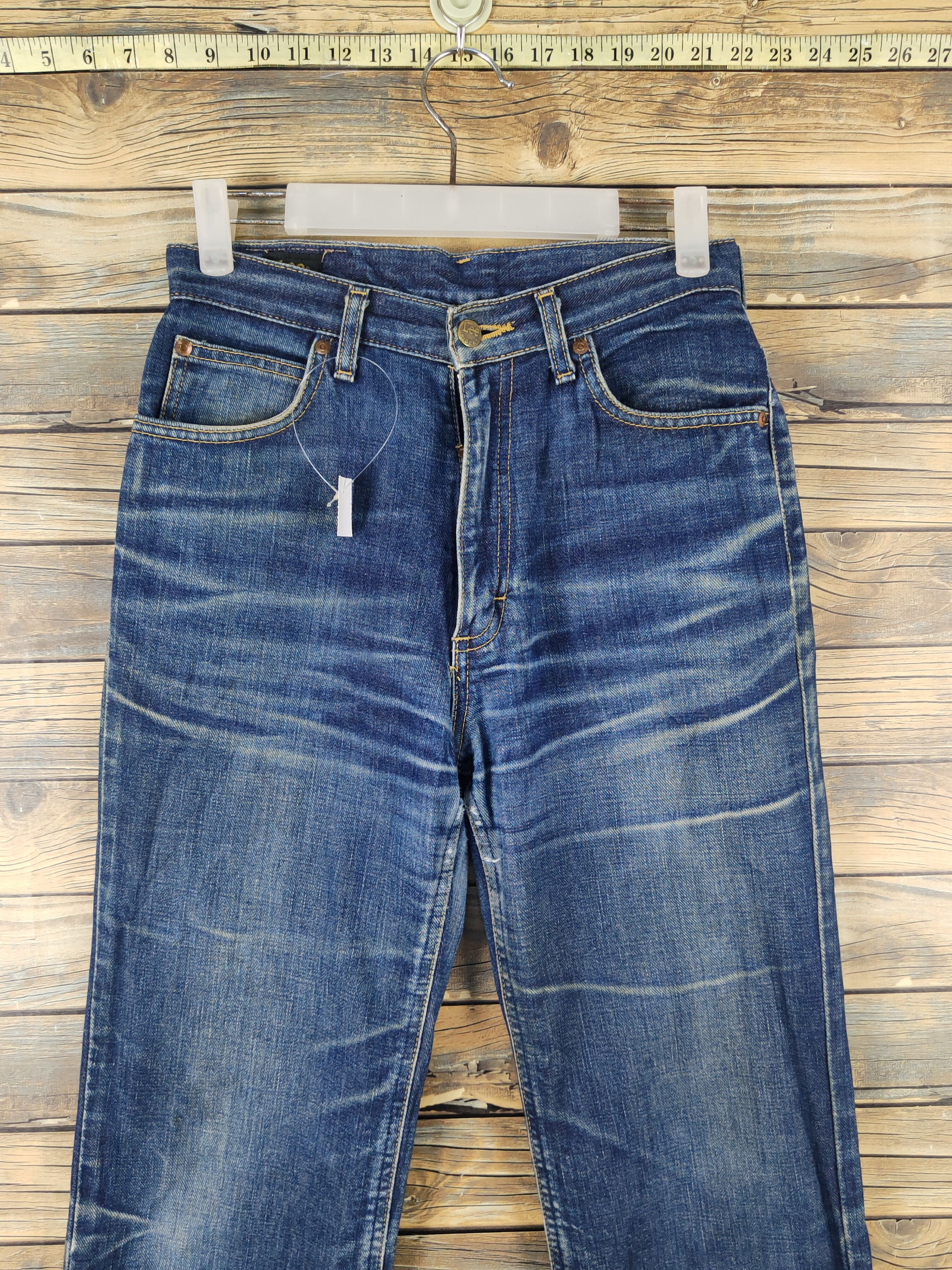 Lee × Vintage Miss Lee Dark Blue Distressed Ripped denim Jeans #W2069 Size 27" / US 4 / IT 40 - 2 Thumbnail