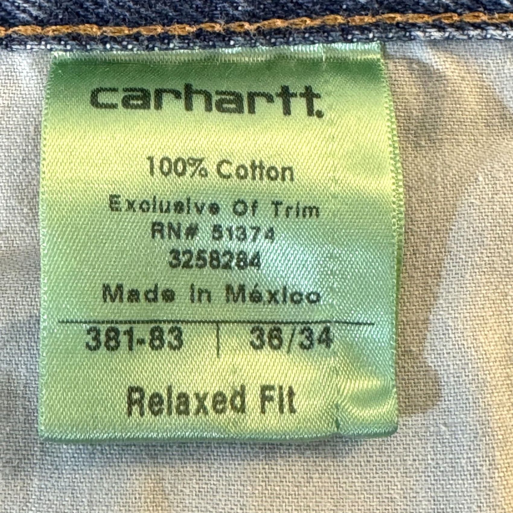 Carhartt VINTAGE Carhartt Jeans Mens 36x34 Blue Relaxed Fit Denim Straight Leg Workwear Pants Jeans Size US 36 / EU 52 - 5 Thumbnail