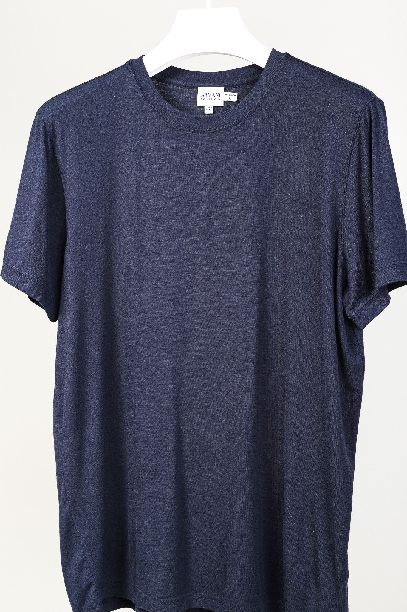 Armani Collezioni Armani Collezioni Navy Bamboo-Jersey T-Shirt Size US L / EU 52-54 / 3 - 3 Thumbnail