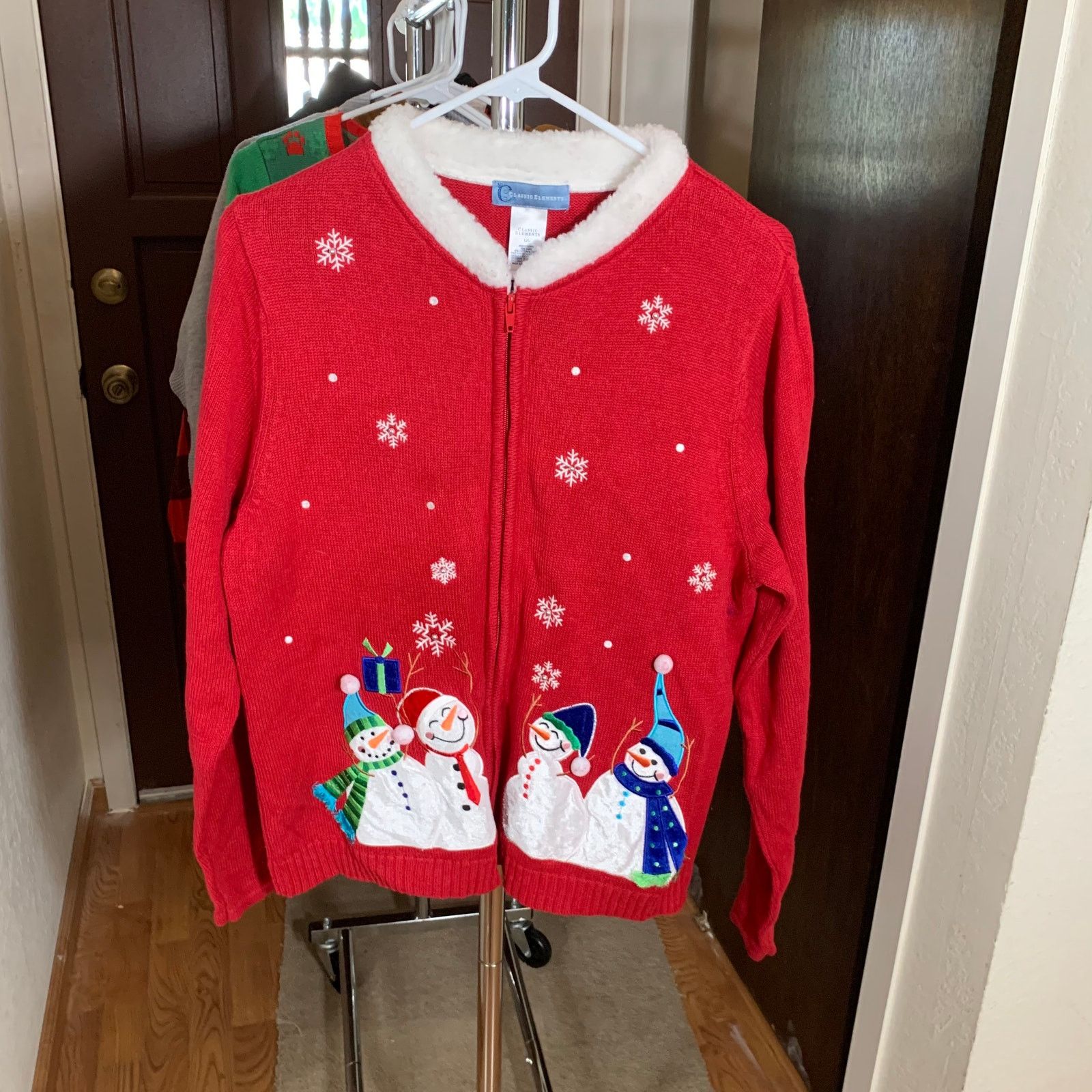 Other Women's Snowman Christmas Ugly Sweater / Jacket Size L Size L / US 10 / IT 46 - 6 Thumbnail