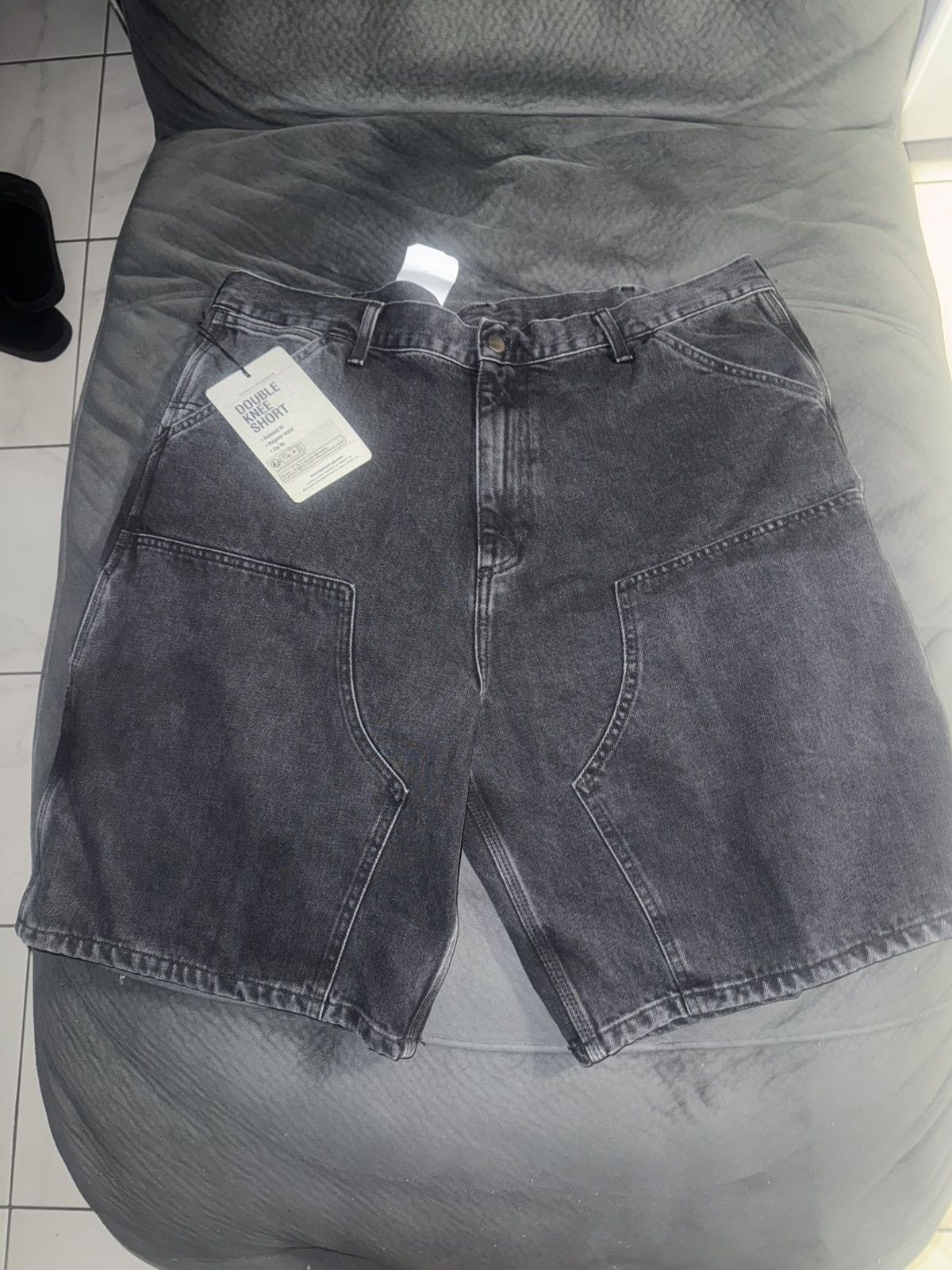 Carhartt WIP Double Knee Shorts size 38 stone washed NEW