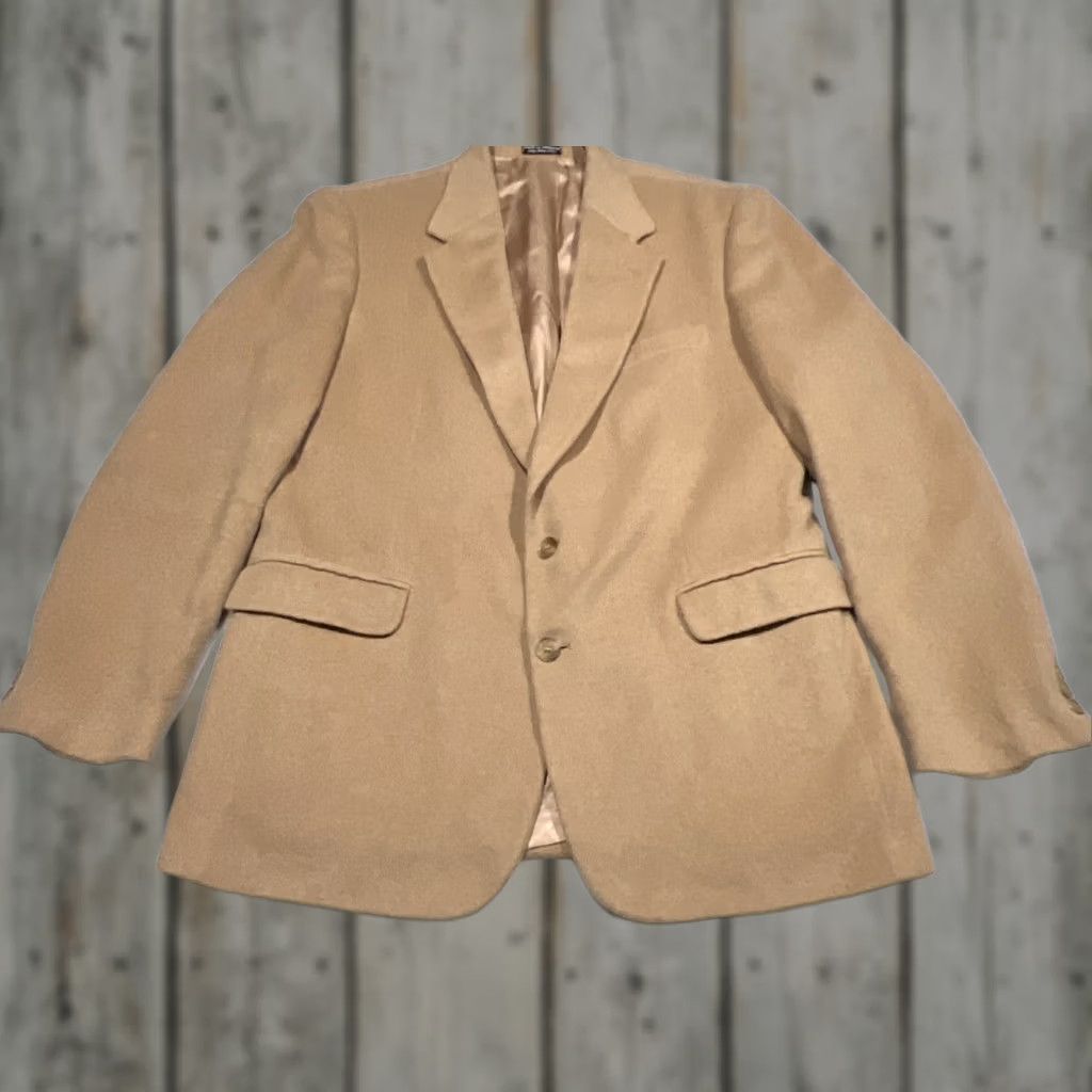 Vintage VINTAGE J.G. Hook Blazer Men's Large Camel Fabric Woven Hungary Size 42R - 1 Thumbnail