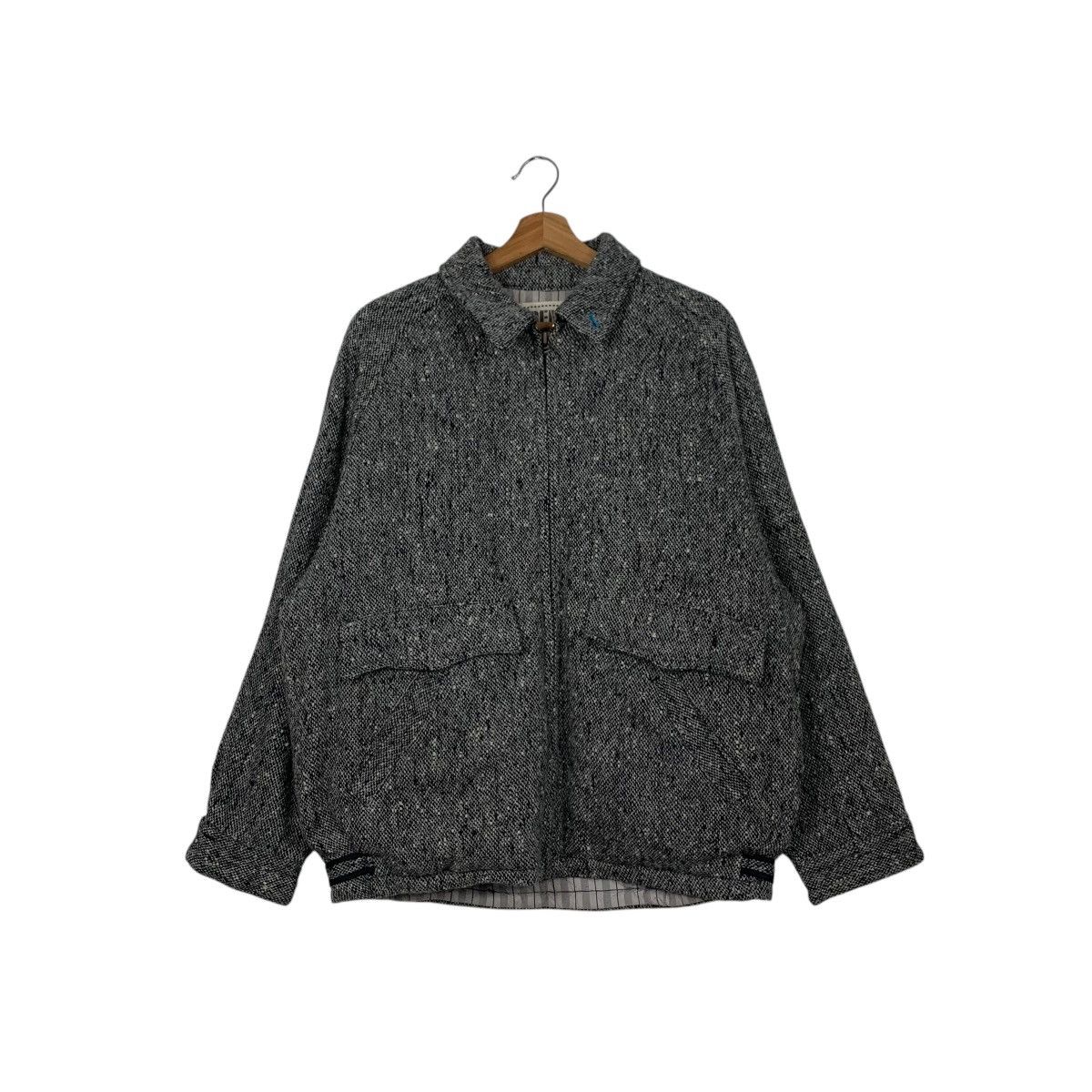 Japanese Brand SCENE Wool Collared Casual Bomber Jacket #2076-C90 Size US L / EU 52-54 / 3 - 1 Thumbnail