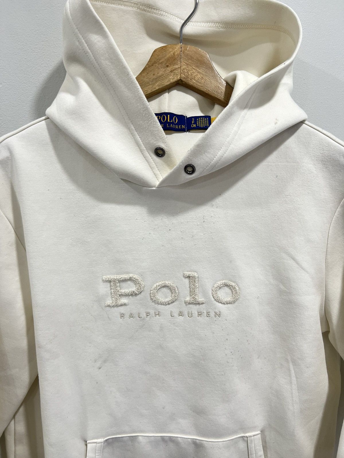 Ralph Lauren Vintage Y2K Ralph Lauren Hoodie sweater felt cream Size US S / EU 44-46 / 1 - 2 Thumbnail