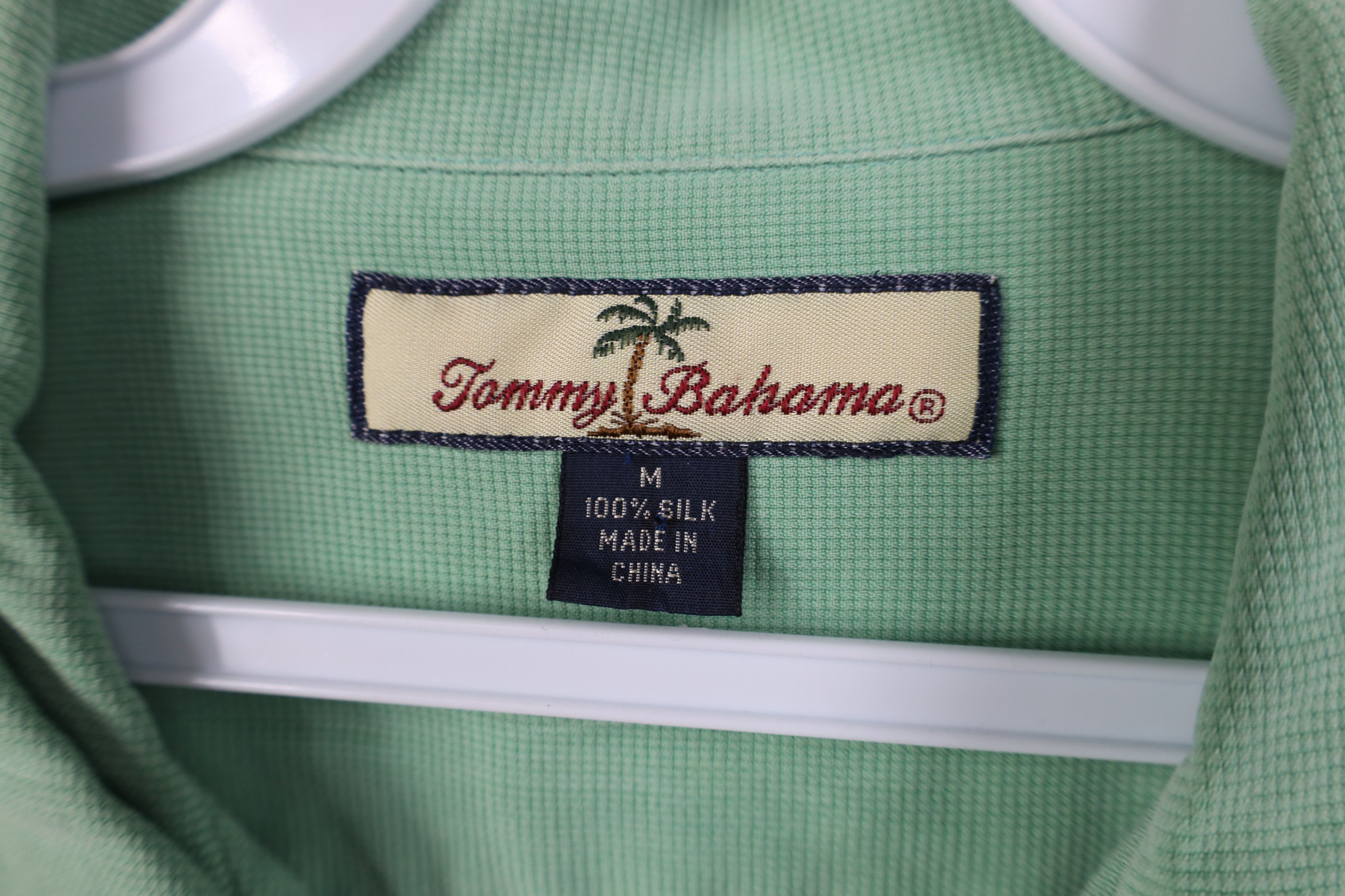 Tommy Bahama Vintage 90s Tommy Bahama Looped Collar Button Shirt Green Size US M / EU 48-50 / 2 - 7 Thumbnail