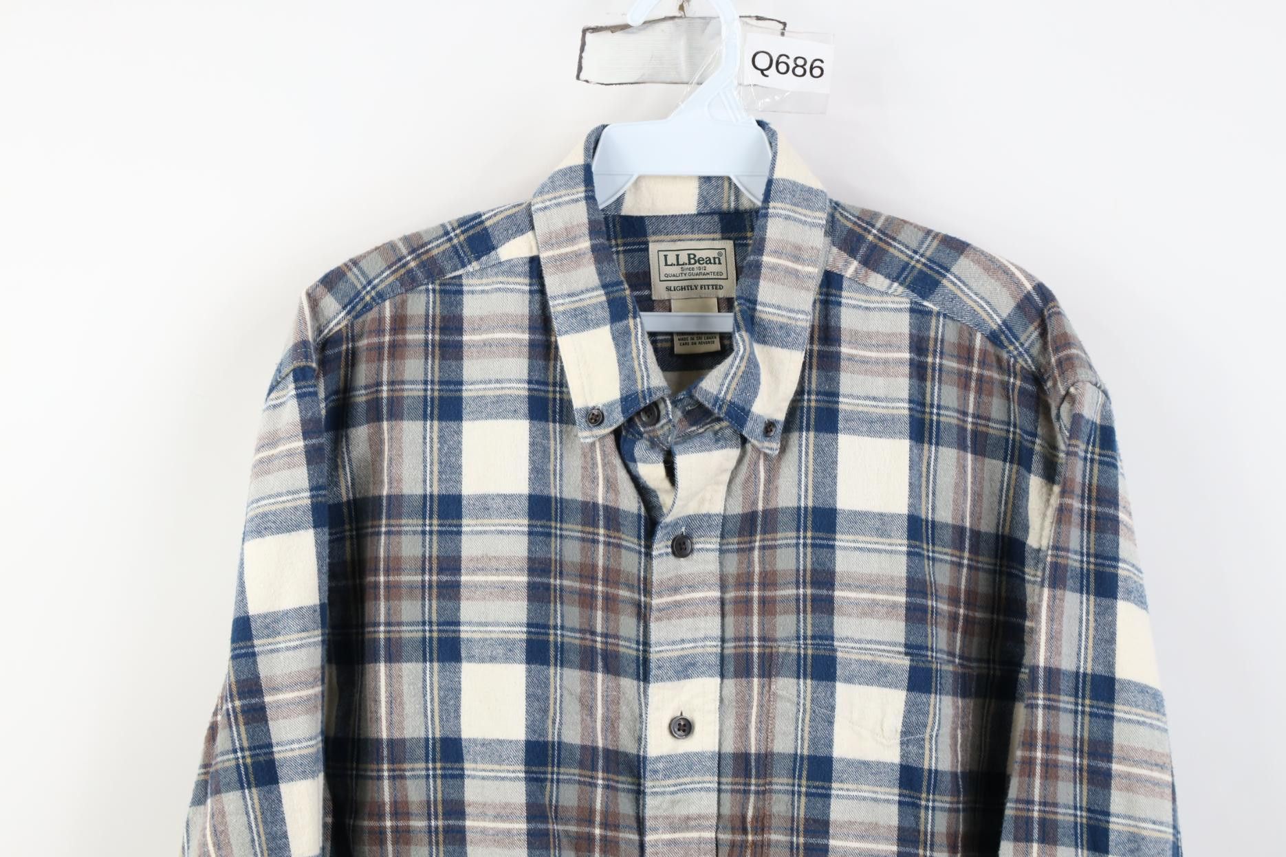 L.L. Bean Vintage LL Bean Fitted Flannel Collared Button Down Shirt Size US L / EU 52-54 / 3 - 2 Thumbnail