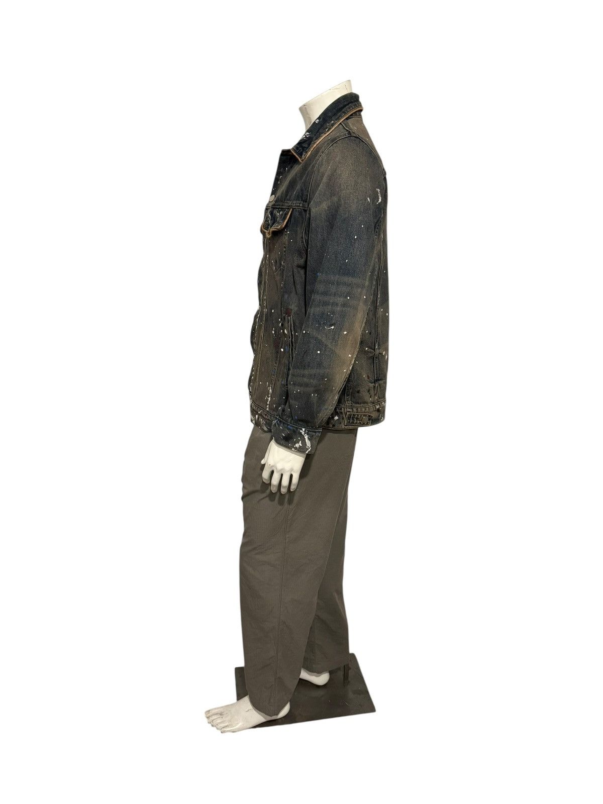 Amiri Amiri Mens Paint Splatter Denim Trucker Jacket Size US L / EU 52-54 / 3 - 2 Thumbnail