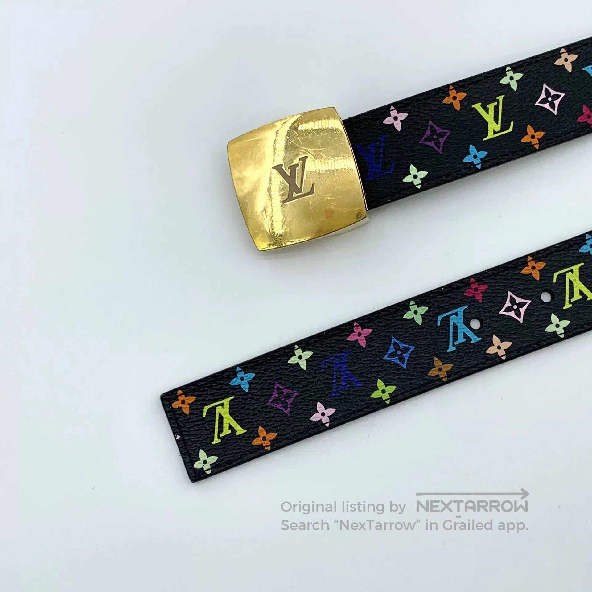 Louis Vuitton Louis Vuitton Black Multicolor Logo Belt. Size ONE SIZE - 4 Thumbnail