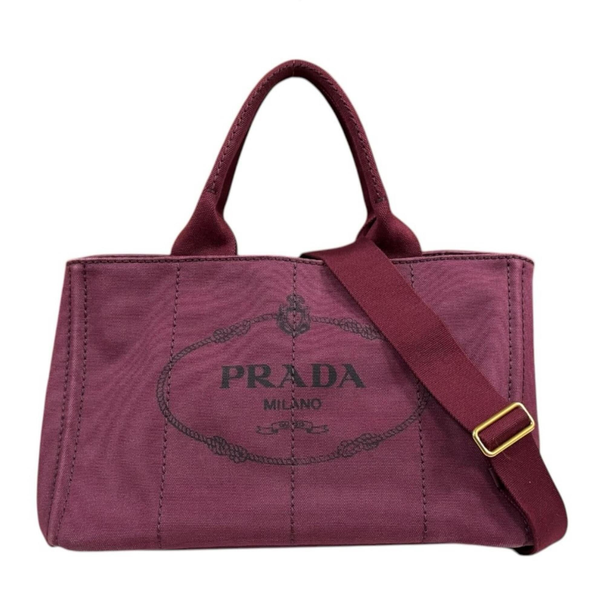 Prada Prada Canapa Tote M Shoulder Bag, Canvas BN2642 Red, Women's, PRADA 2-way Size ONE SIZE - 1 Thumbnail