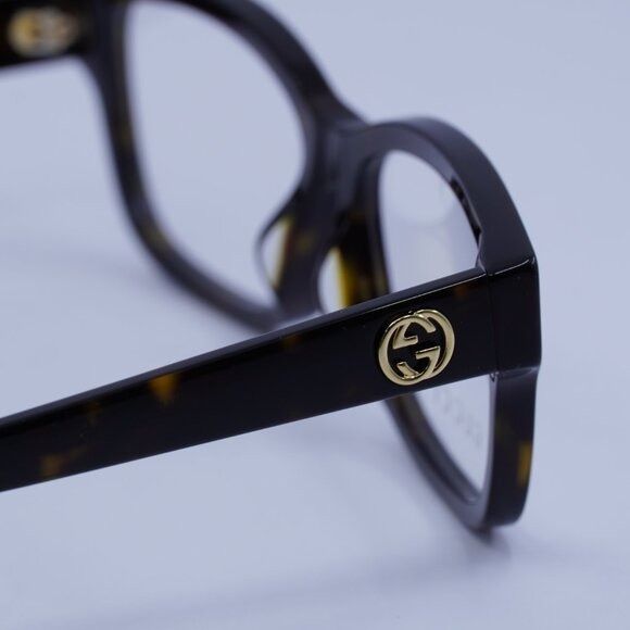 Gucci Gucci GG1259OA 002 Eyeglasses Dark Havana 55mm Rectangle Size ONE SIZE - 9 Thumbnail