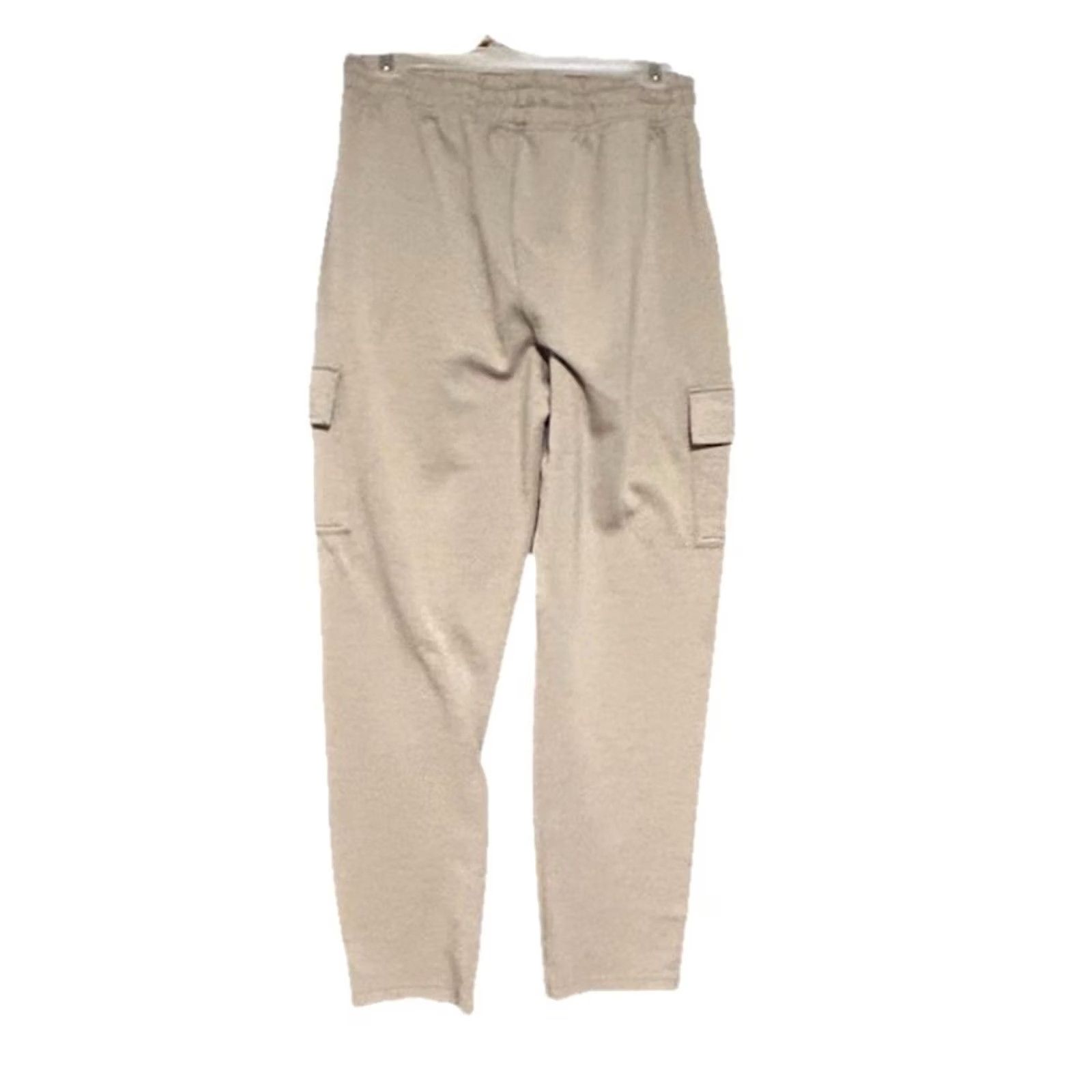 Vintage Yogalicious Jogger Pants Women Medium Tan Elastic Waist Cargo Pockets Knit 26 Inseam Size 32" / US 10 / IT 46 - 2 Thumbnail