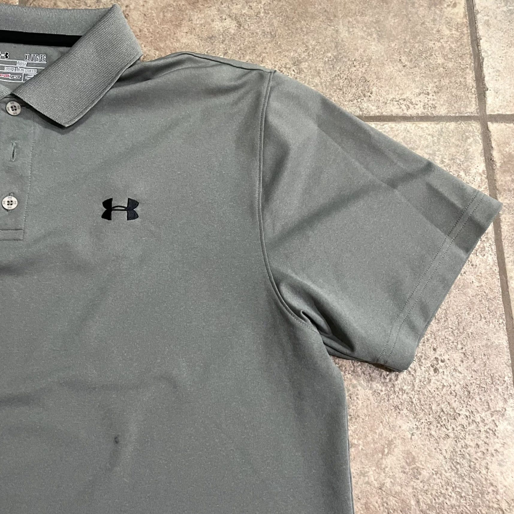 Under Armour VINTAGE Under Armour HeatGear Polo Shirt Mens XL Gray Size US XL / EU 56 / 4 - 2 Thumbnail