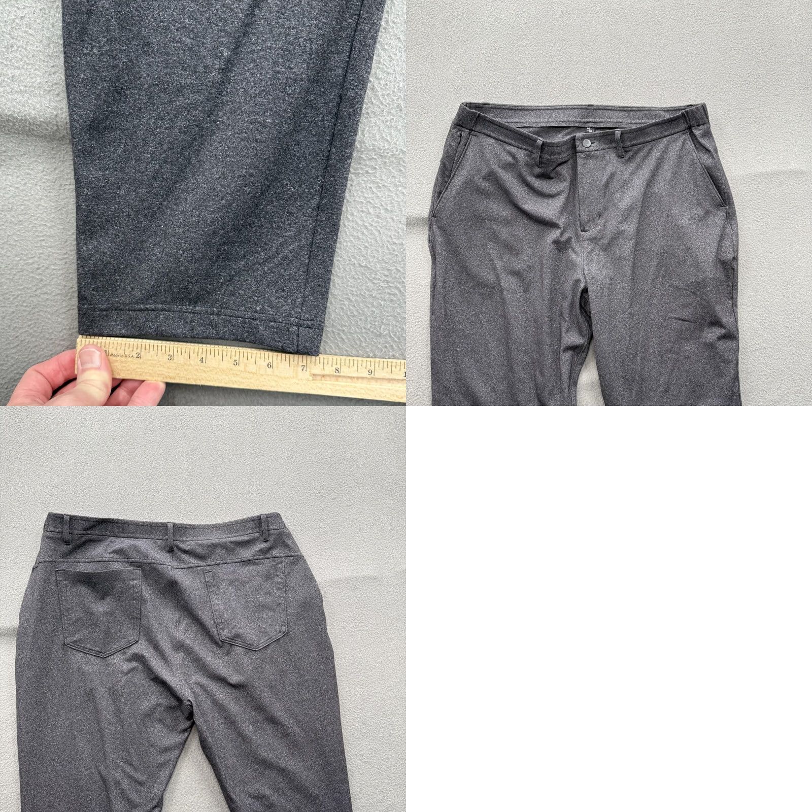 Vintage Public Rec Pants Mens 40x30 Slim Fit Knit Chino Gray Casual Tapered Pocketed Front Zip Fly Size US 40 / EU 56 - 8 Thumbnail