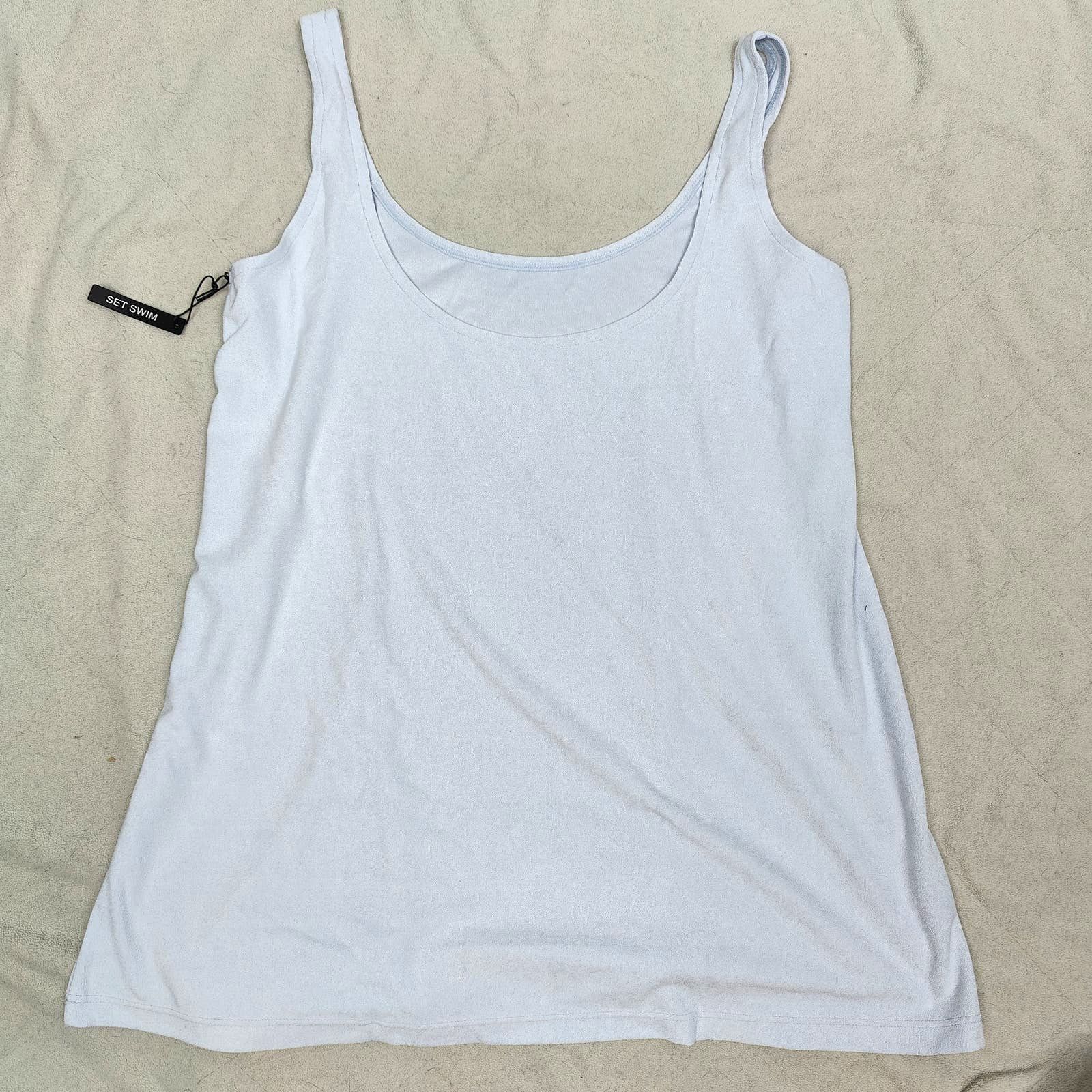 Other Set Active Swim Terry Tunic Cover Up Womens Large Ice Blue Size L / US 10 / IT 46 - 1 Thumbnail