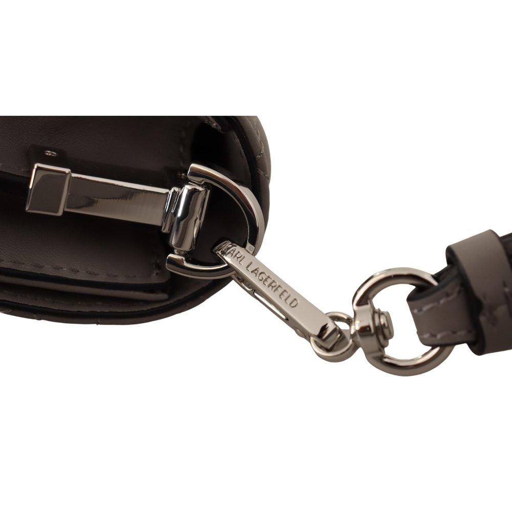 Karl Lagerfeld Karl Lagerfeld Light Grey Leather Crossbody Bag Size ONE SIZE - 7 Thumbnail