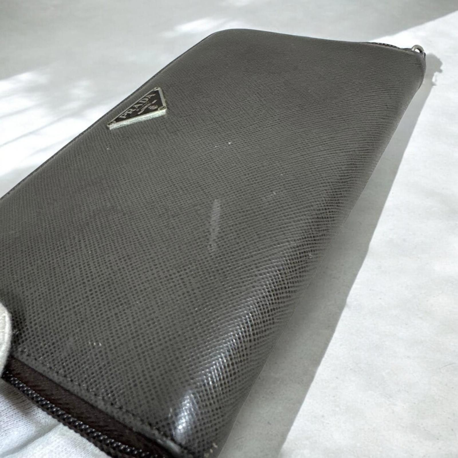 Prada Prada - Leather Zip Around Wallet in Black Size ONE SIZE - 6 Thumbnail