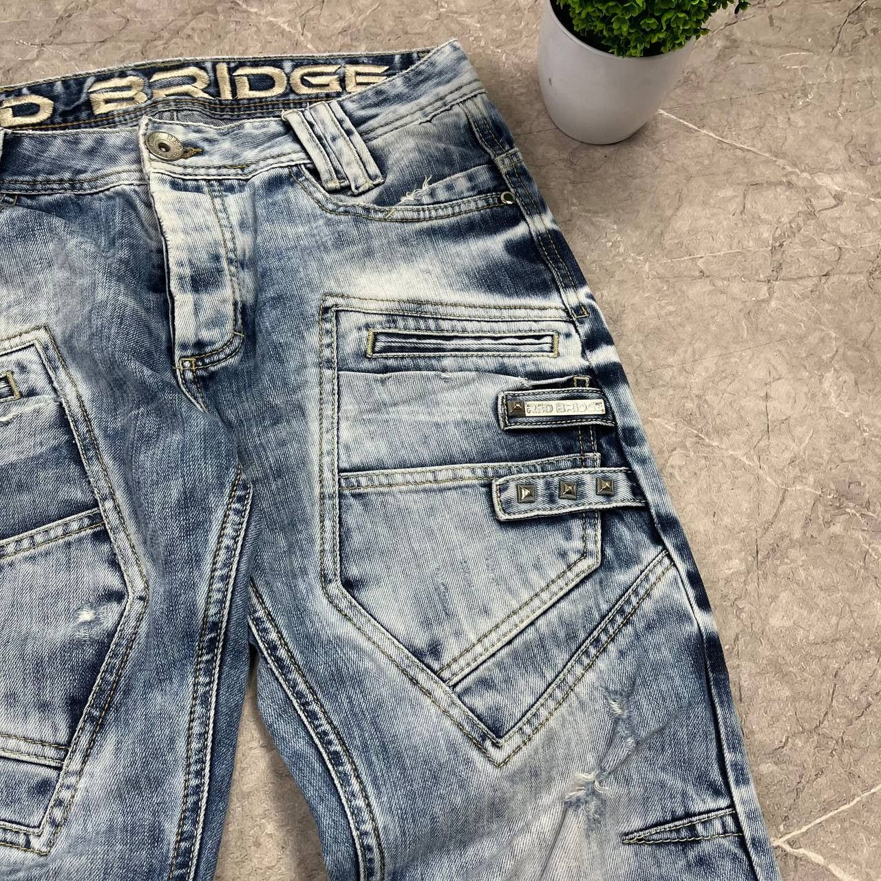 Japanese Brand Jeans Dirty Pants Faded Crash Denim Thrashed Y2K Distressed Size US 33 - 25 Thumbnail