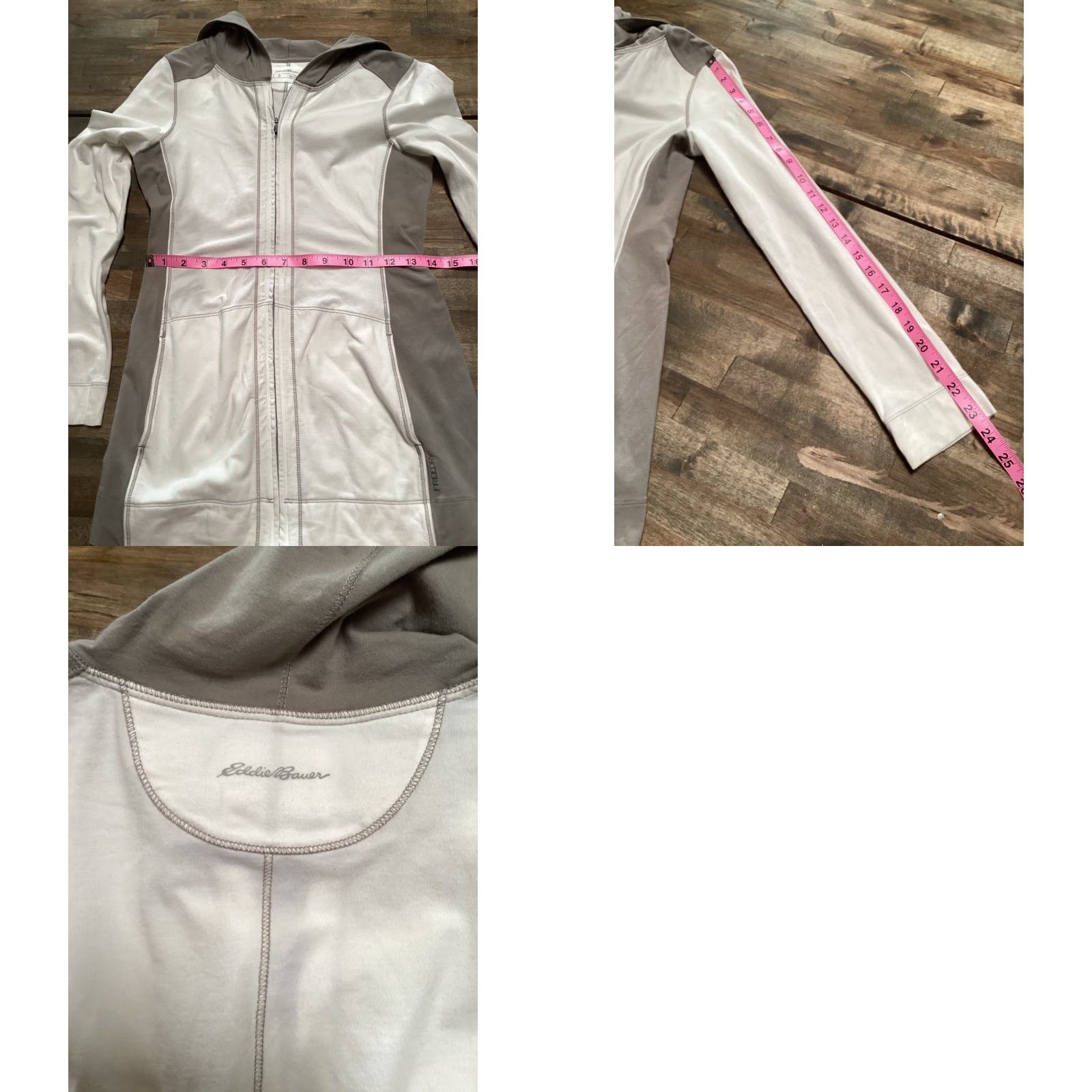 Eddie Bauer VINTAGE Eddie Bauer Jacket Women XS White Gray Full Zip Hooded Active Regular Seasonal Outdoor Athleisure Pockets Size XS / US 0-2 / IT 36-38 - 8 Thumbnail