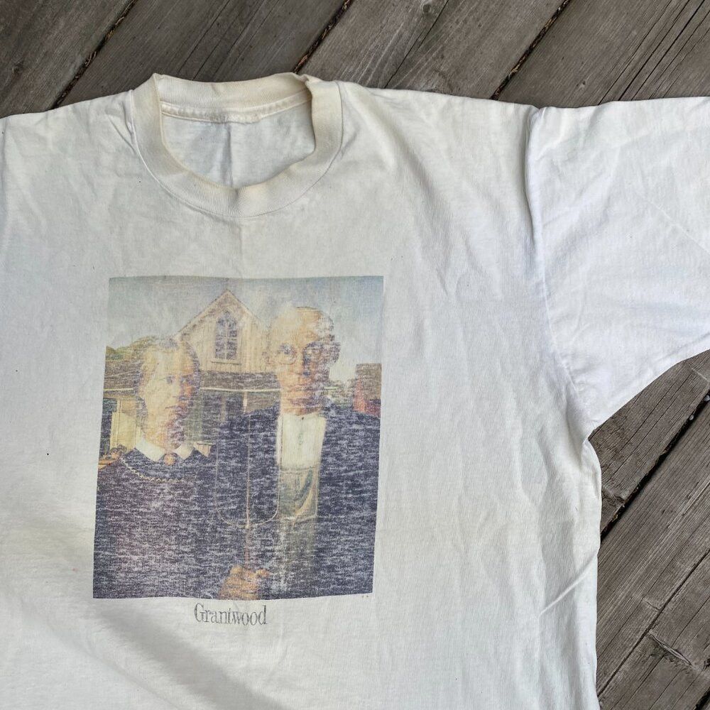 Vintage Vintage 1988 American Gothic Grant Wood Artwork T Shirt Lar Size US L / EU 52-54 / 3 - 6 Thumbnail