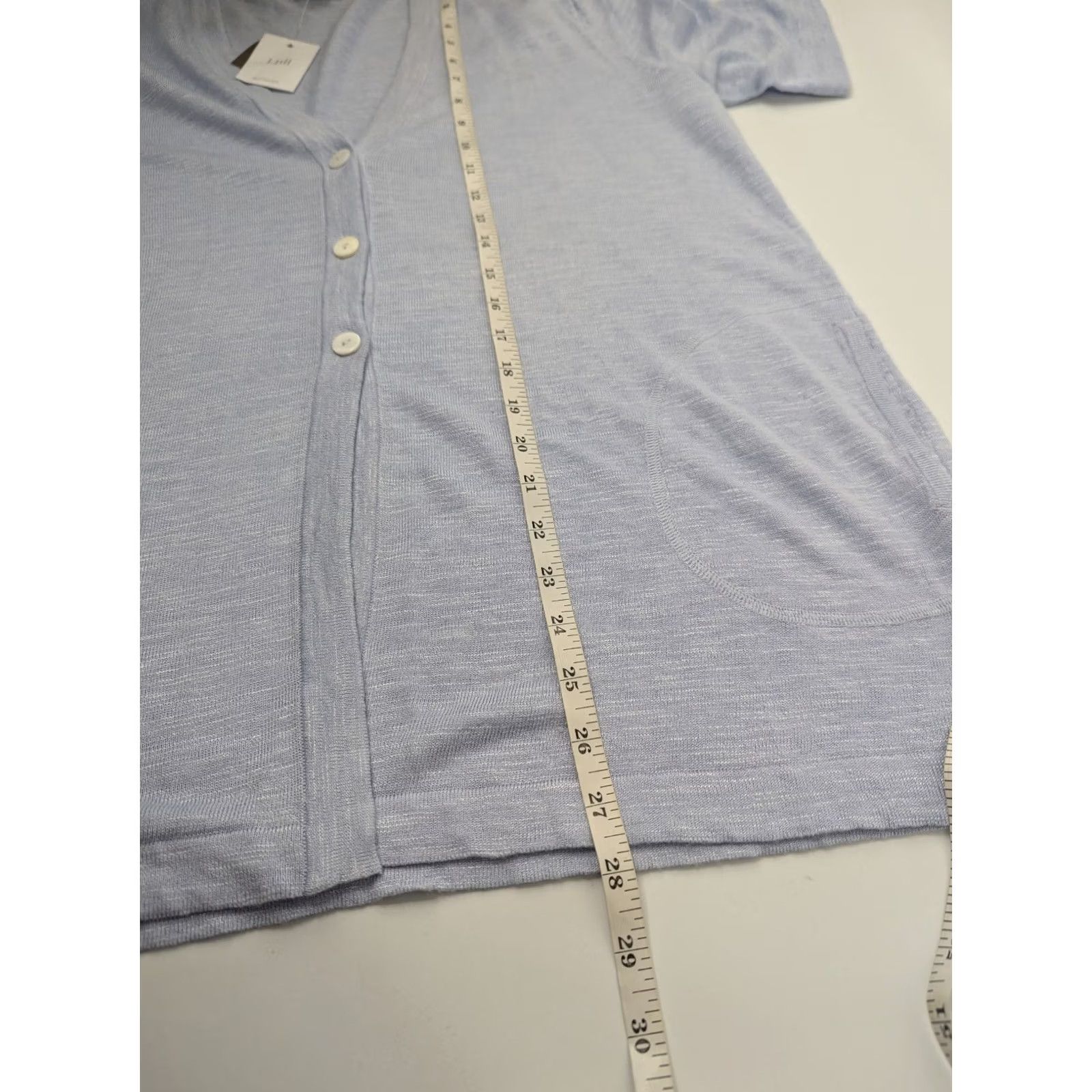 J. Jill NWT J. Jill Linen Blend Short Sleeve V-Neck Cardigan Pockets Pale Blue Size MP Women's Cardigan Linen Blend Size M / US 6-8 / IT 42-44 - 6 Thumbnail