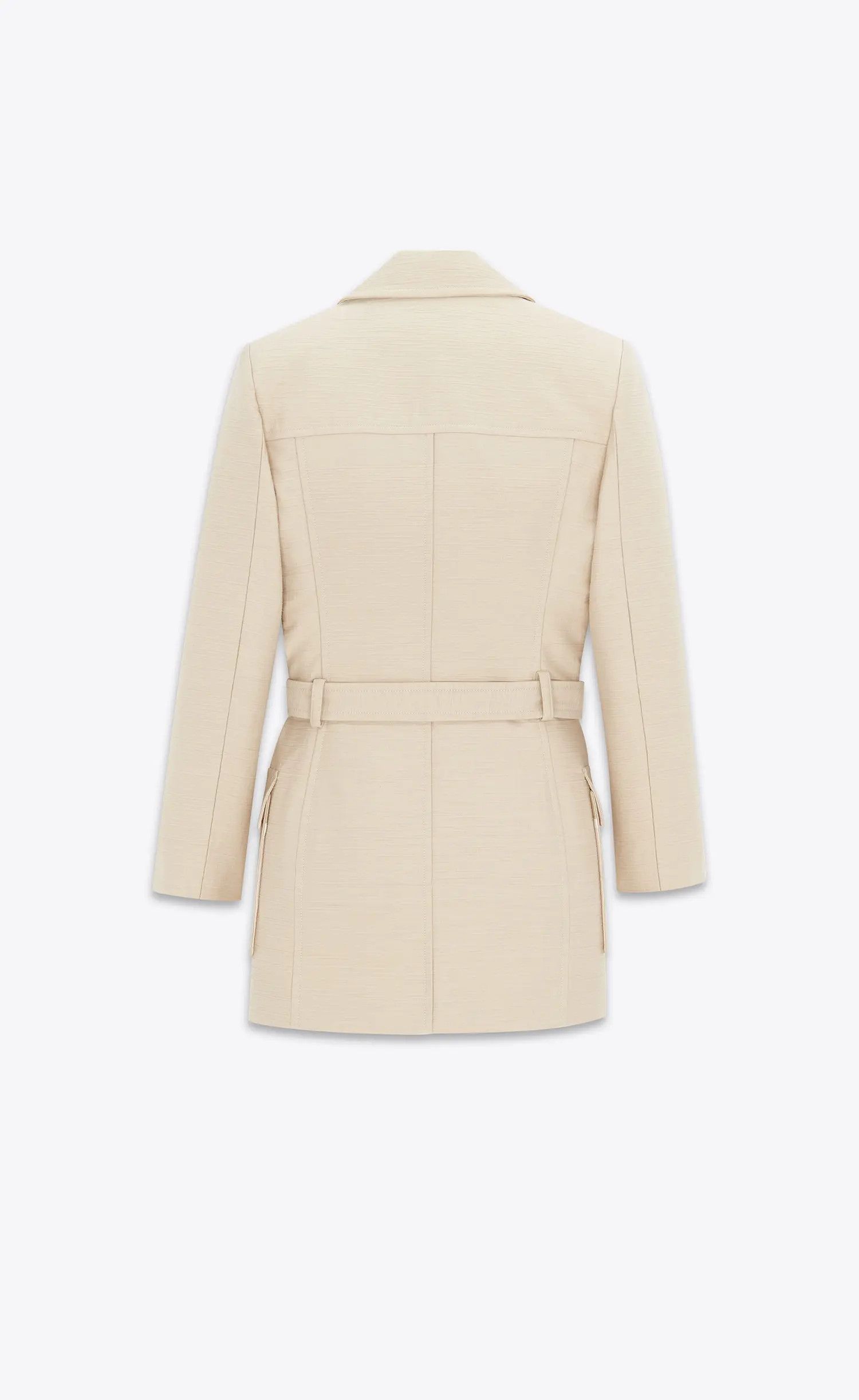 Saint Laurent Paris o1s1wg110625 778548 Saharienne Jacket in Cotton and Wool Size M / US 6-8 / IT 42-44 - 3 Thumbnail