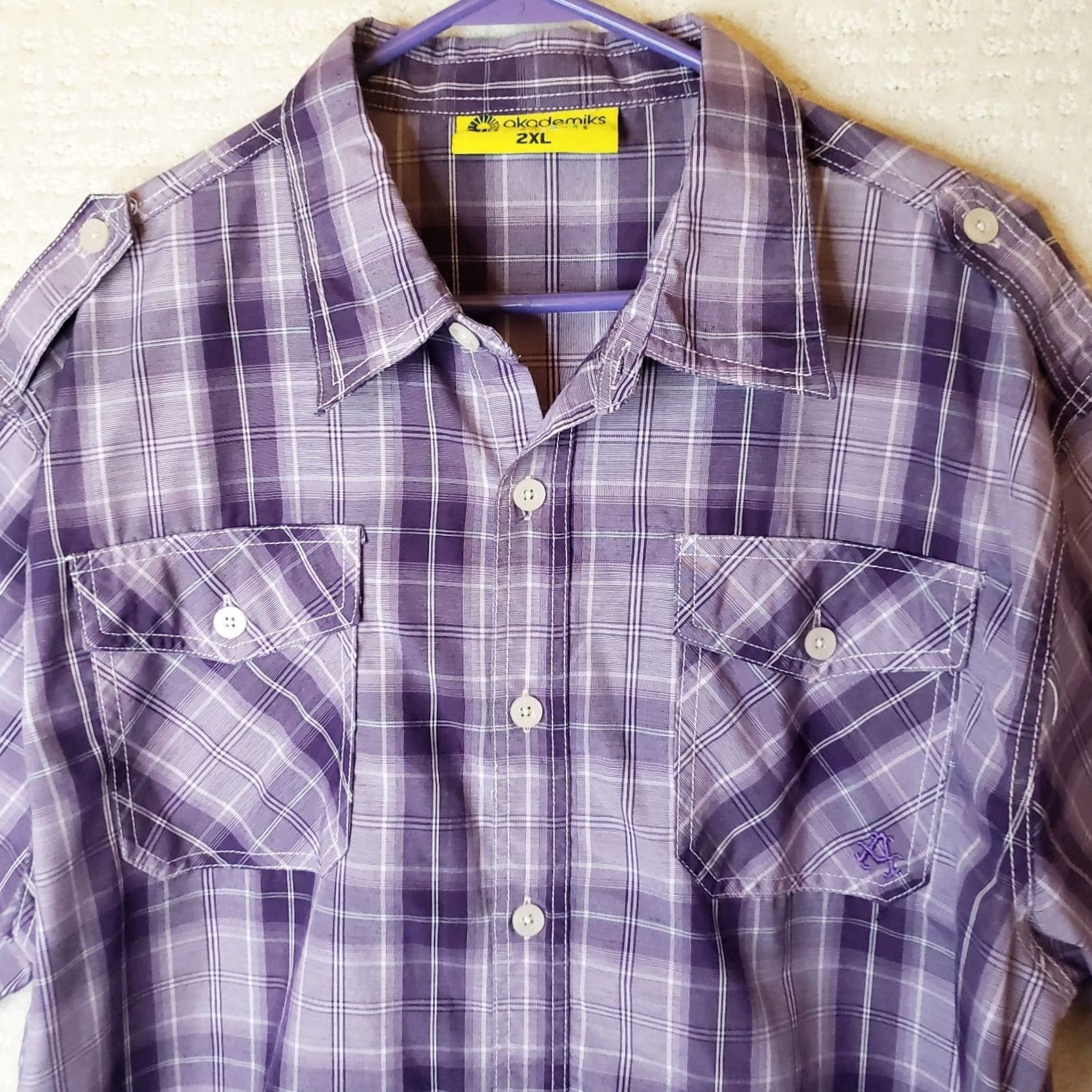 Akademiks Akademiks Purple Plaid Button Down Shirt - 2XL Size US XXL / EU 58 / 5 - 3 Thumbnail