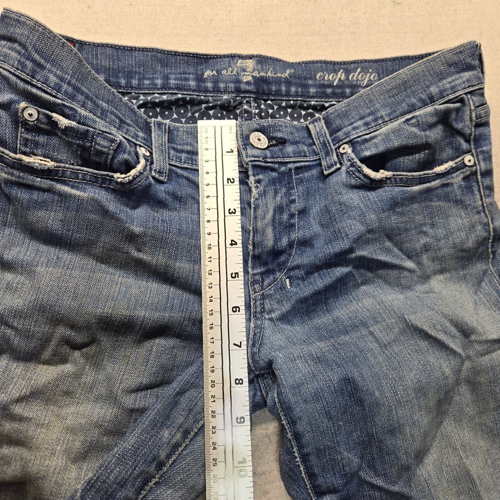 7 For All Mankind 7 For All Mankind Jeans Blue Denim Cotton Straight Leg Regular Fit Women's 29 Size 29" - 7 Thumbnail