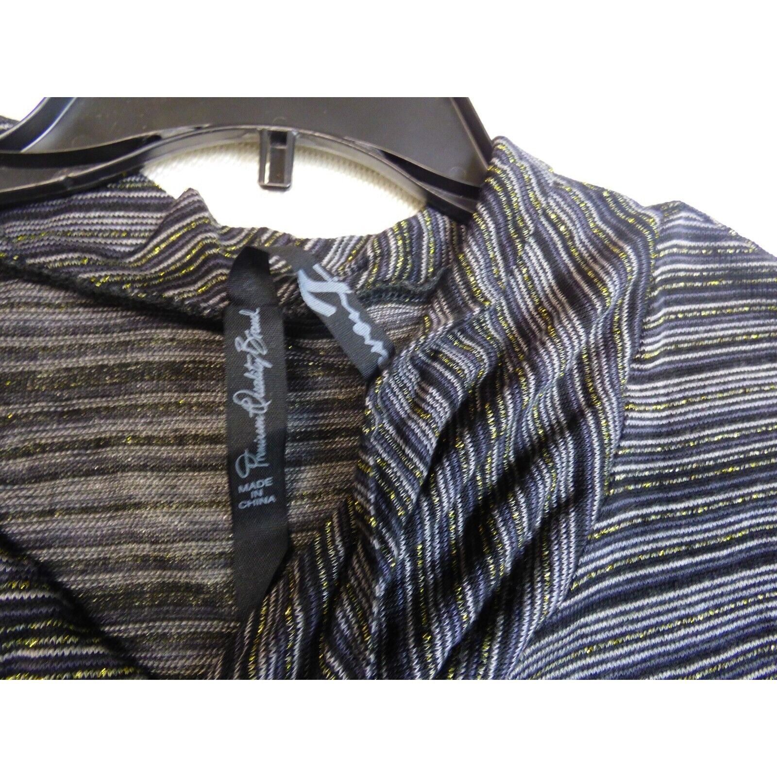 Seven 7 Seven7 Women’s Metallic Stripe, Cowl Neck, Dolman Sleeve Top Size S / US 4 / IT 40 - 11 Thumbnail