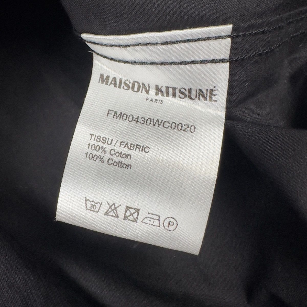 Maison Kitsune Maison Kitsune Paris Mens Black Button Down Shirt Small Size US S / EU 44-46 / 1 - 5 Thumbnail