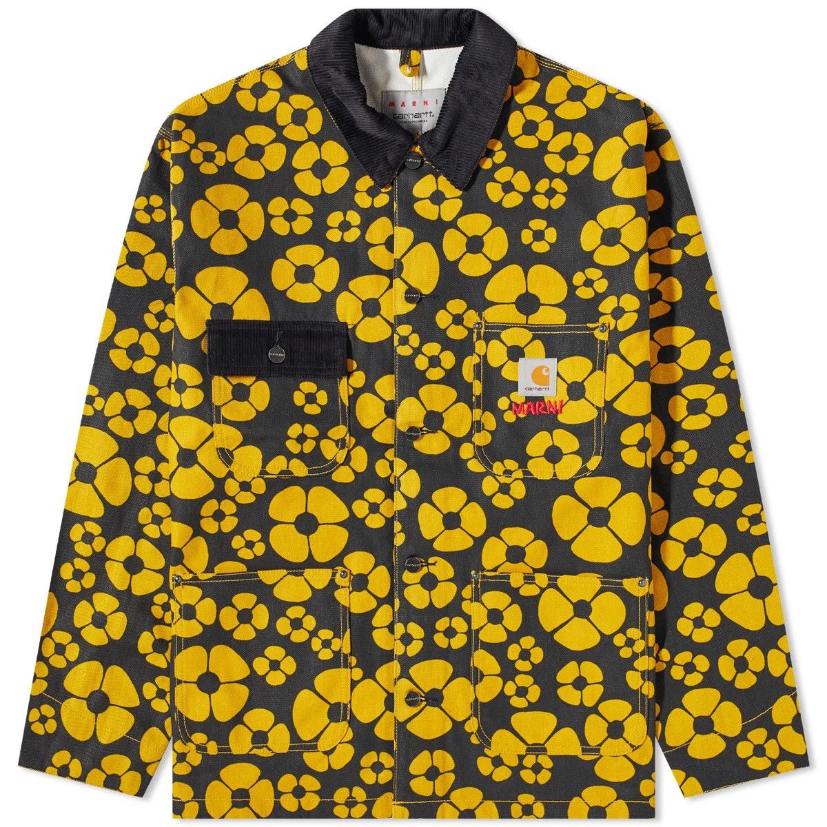 image of Carhartt Wip Work Jacket Sunflower in Black Yellow, Men's (Size Medium)