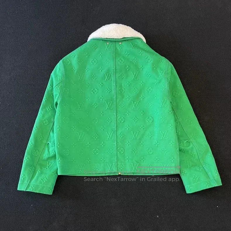 Louis Vuitton Louis Vuitton Green dark striped lambswool jacket Size US S / EU 44-46 / 1 - 2 Thumbnail