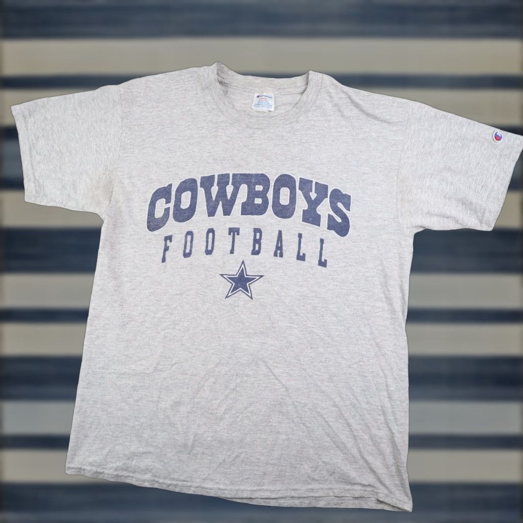 Champion VINTAGE Champion Dallas Cowboys Football Spellout Graphic Shirt Mens Large Gray Size US L / EU 52-54 / 3 - 1 Thumbnail