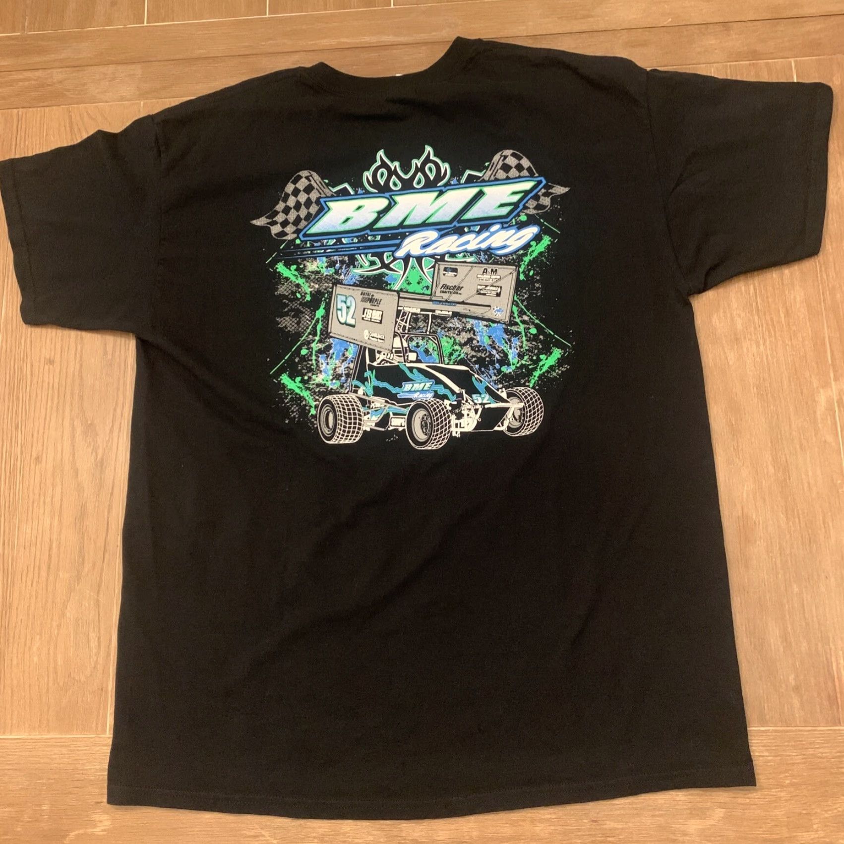 Vintage AND Midget Racing T-Shirt Adult Large Black Brittany Erlsten Race Car Driver Mens Size US L / EU 52-54 / 3 - 4 Thumbnail
