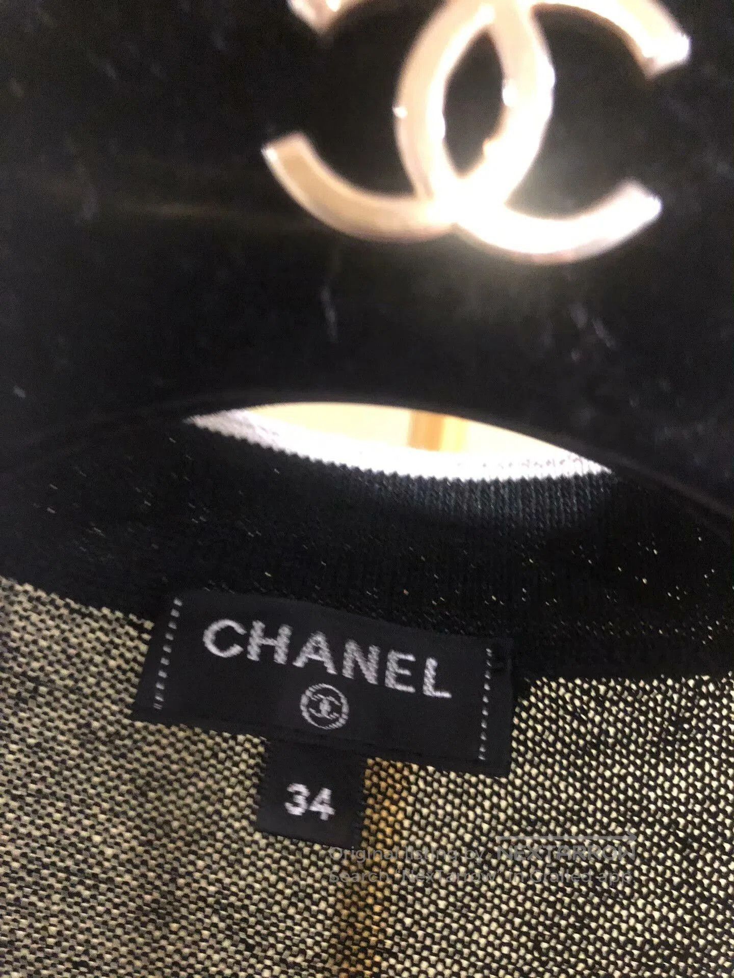 Chanel Chanel Black Lace Dress with Stripes. Size M / US 6-8 / IT 42-44 - 3 Thumbnail