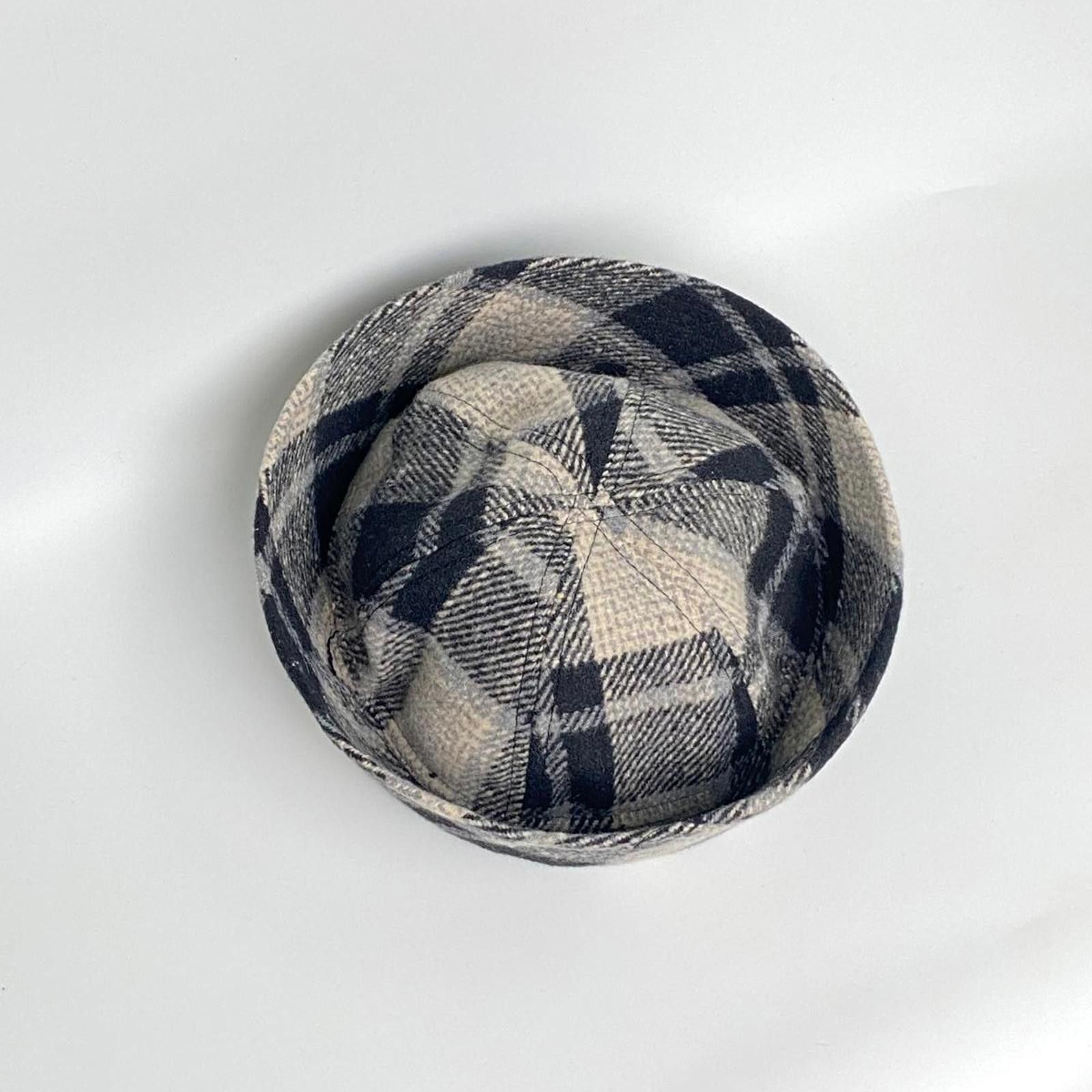 Japanese Brand Wool Blend Grey Plaid Beret Sailor Hat Y2K French Girl Size ONE SIZE - 7 Thumbnail