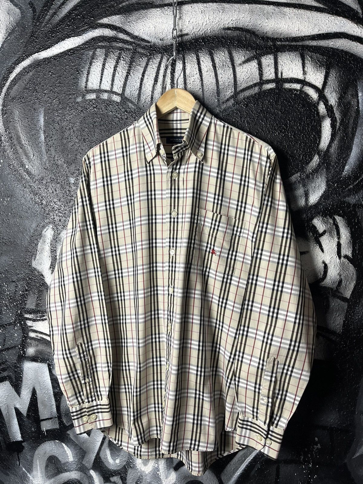 Burberry × Vintage Burberry London Nova Check Button Up Shirt Men’s Size US L / EU 52-54 / 3 - 6 Thumbnail