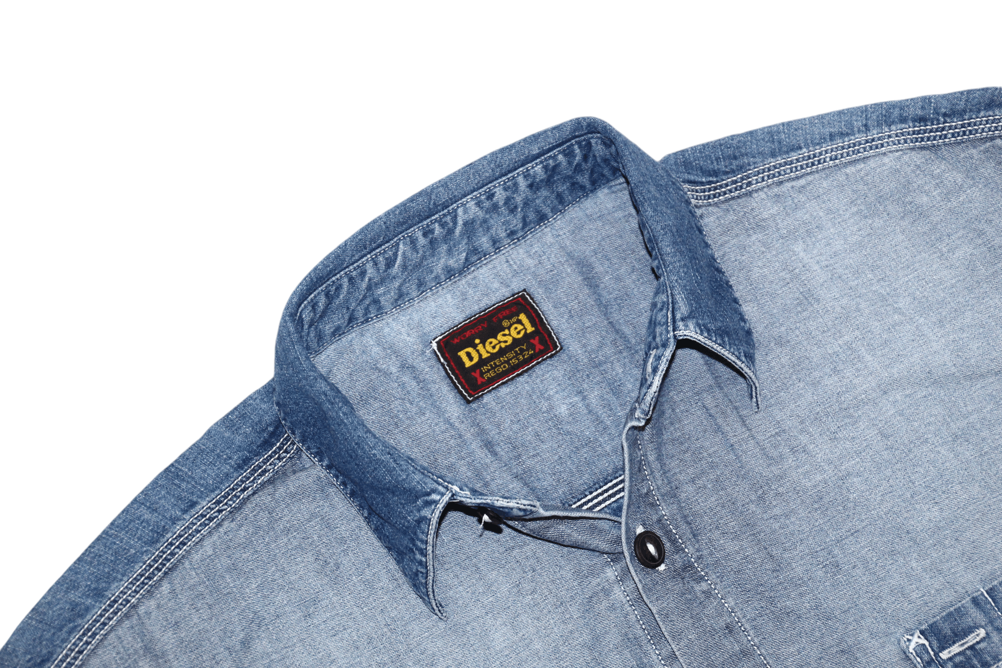 Diesel 80's Diesel Blue Denim Sanforized 55-R Work Baggy Shirt Size US XL / EU 56 / 4 - 3 Thumbnail