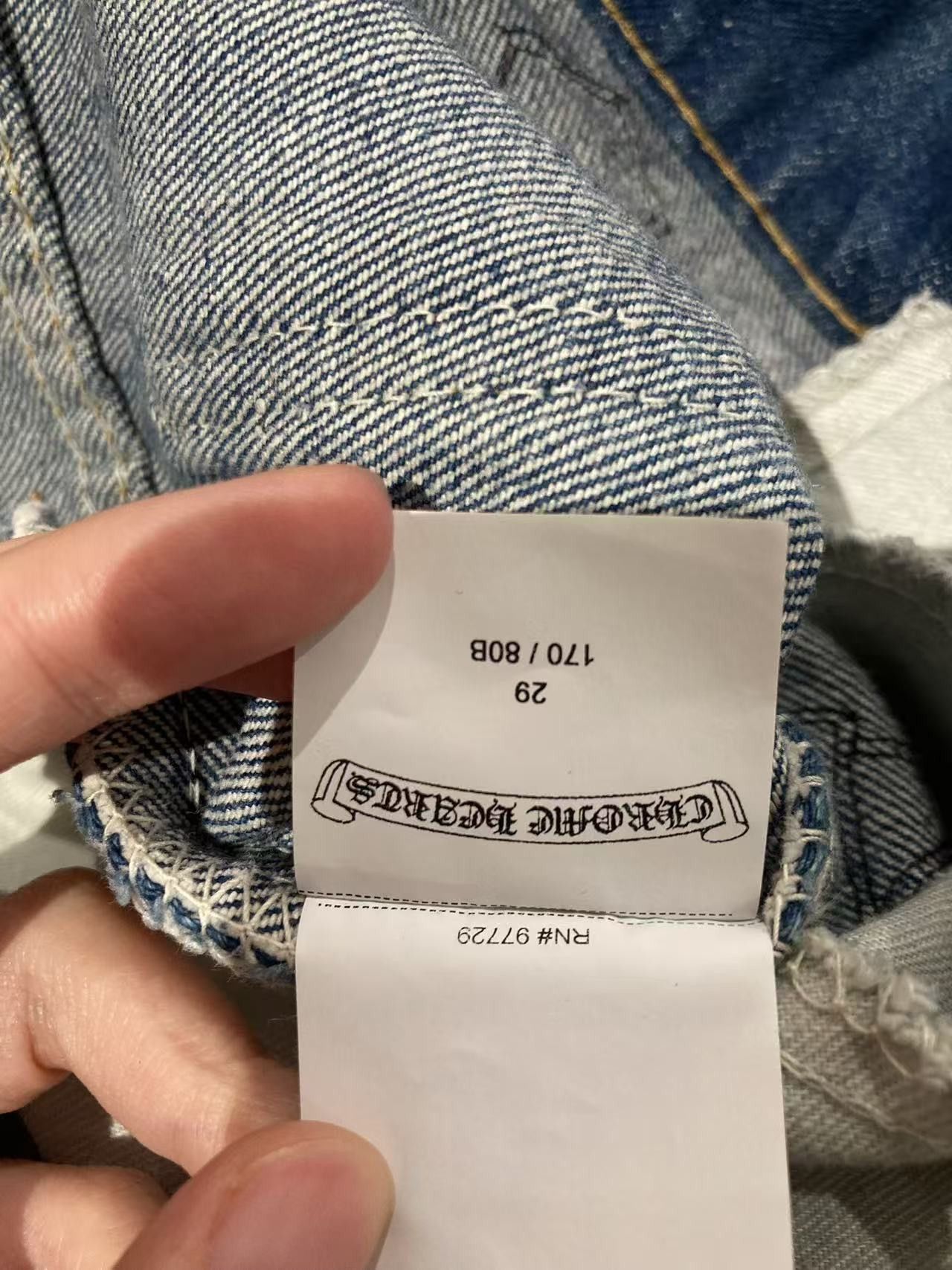 Chrome Hearts Chrome Hearts Levi's 517 Blue Cross Leather Patch Jeans Size 29" - 17 Thumbnail